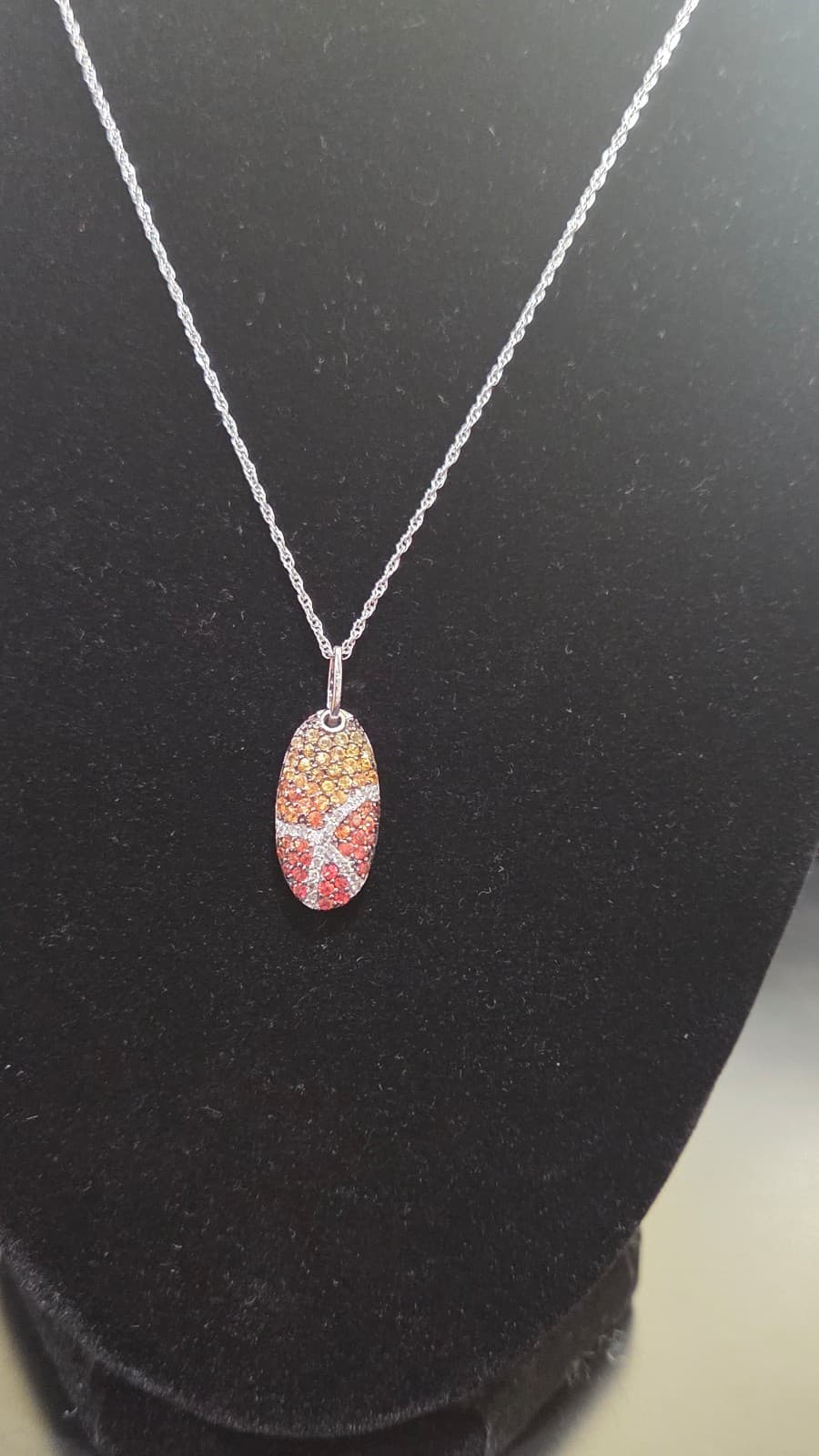 Solid 14k White Diamond necklace