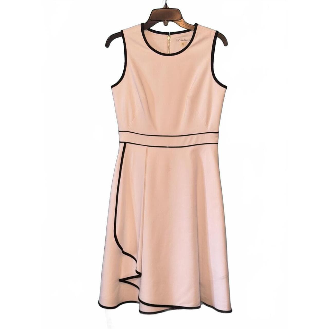 Calvin Klein Sleeveless WHITE Dress with Black Trim