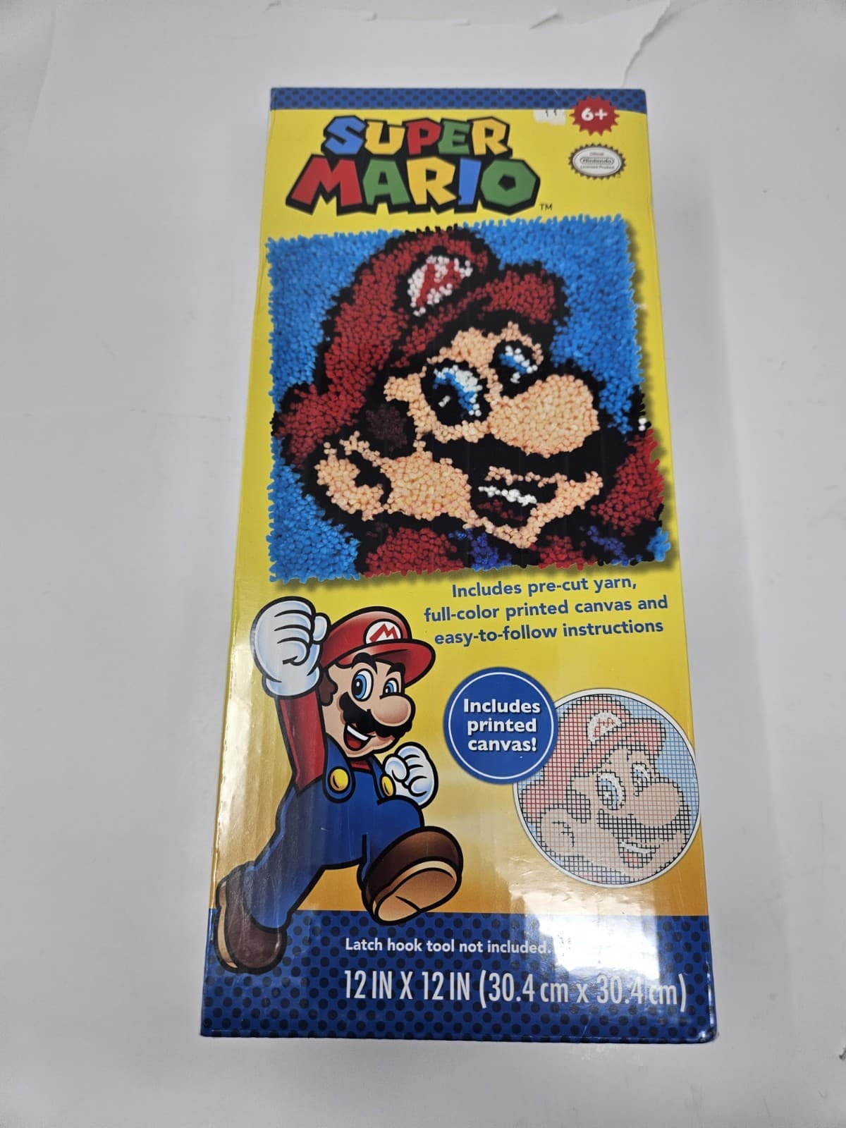 Latch Hook Kit 12"X12"-Super Mario -Sealed