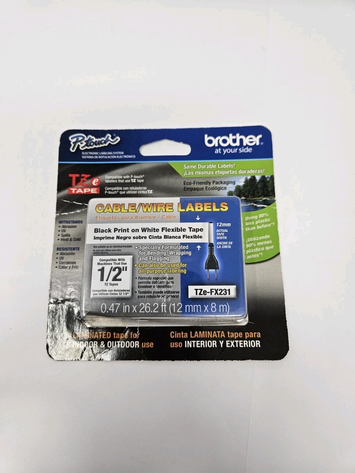 Brother Label Maker Tape TZe FX231 Laminated adhesive for Cable Wires