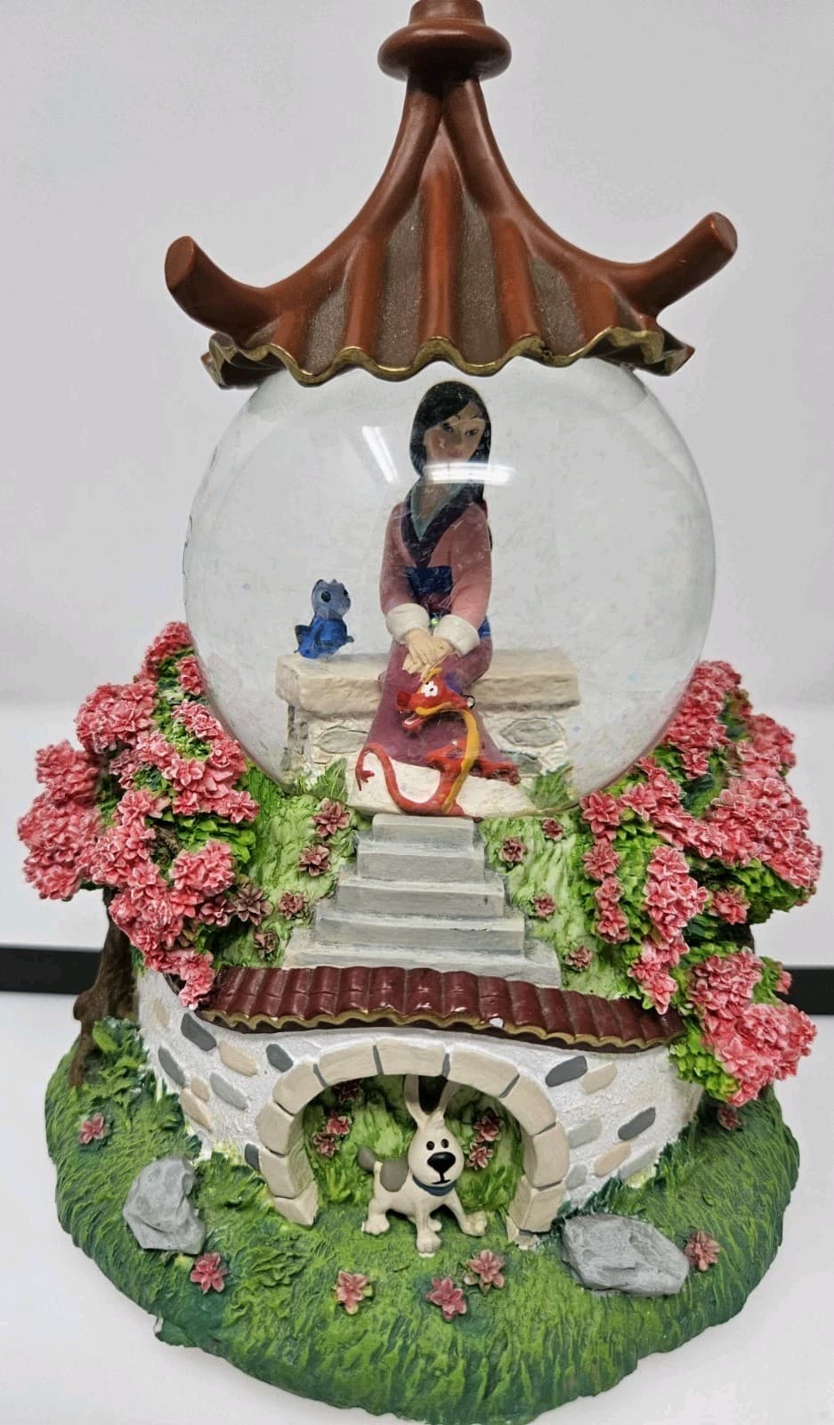RARE Vintage Disney Mulan Snow Globe Music Box, Works Damaged*