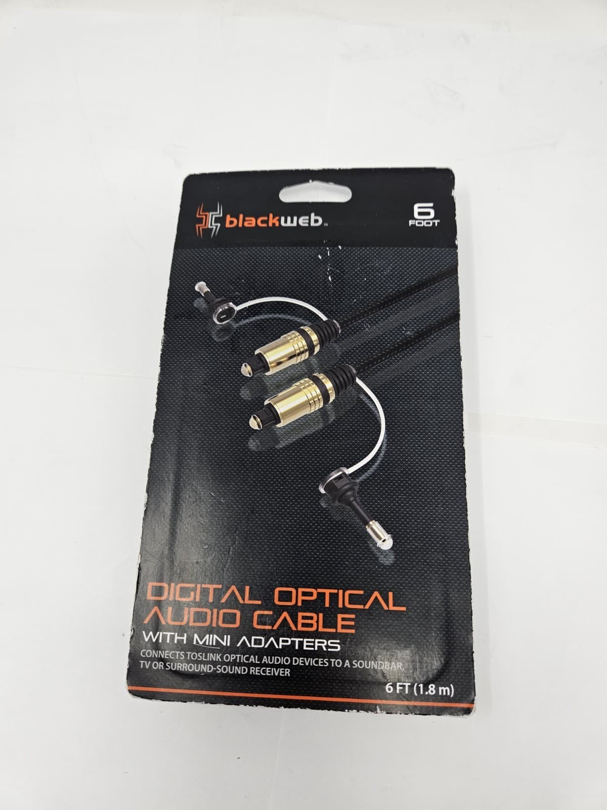 Blackweb Digital Optical Audio Cable With Mini Adapters 6 Foot TOSlink devices T
