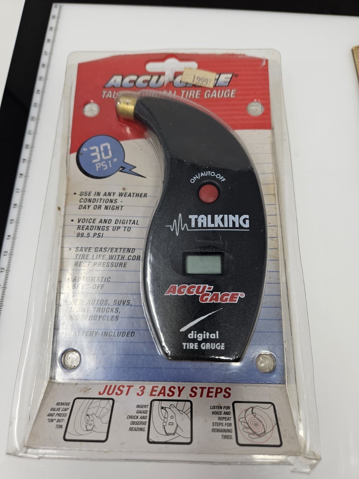 Accu-Gage Talking Digital Tire PSI Pressure Gauge New Car Truck Automobile