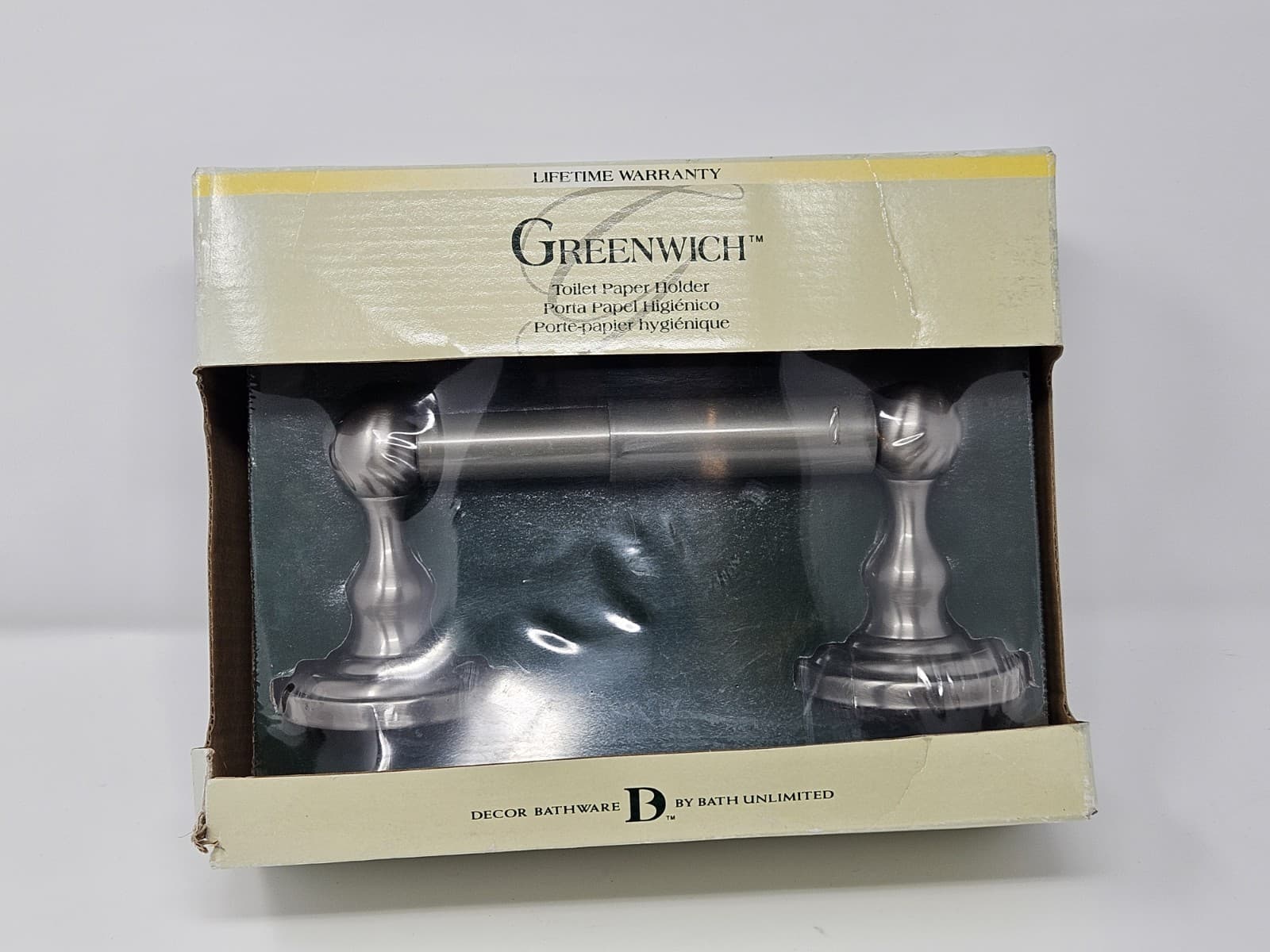 Decor Bathware Greenwich Bath Toilet Paper Holder Chrome Silver Finish NEW NIB