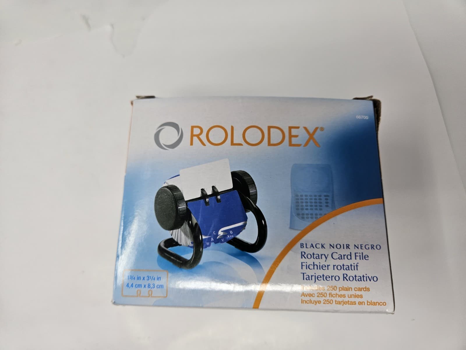 Rolodex Open Rotary Card File 250 1-3/4 Inch X 3 1/4 Inch Black Finish