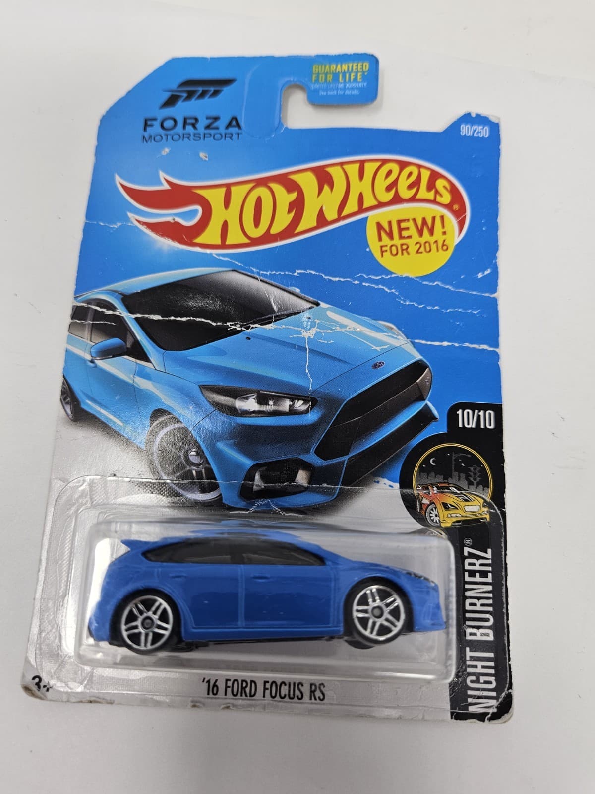 Hot Wheels '16 Ford Focus. Blue; 2016 Night Burnerz Series 10/10 Sealed