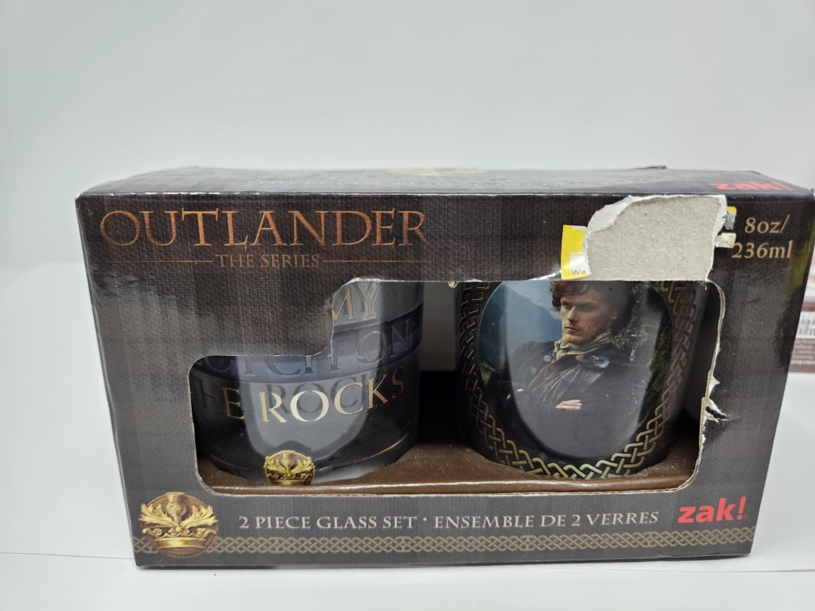 OUTLANDER 2 Whisky Water Drinking GLASSES Jaime Fraser Memorabilia Scotland Fan
