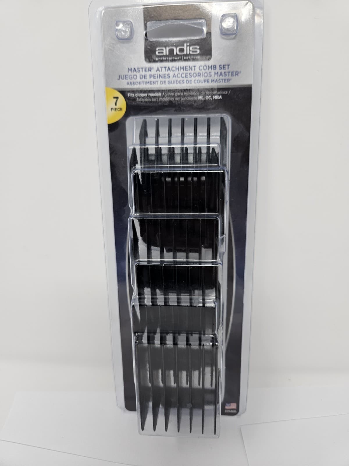 Andis Snap-On Blade Attachment Combs, 7-Comb Set #01380 Complete Sealed
