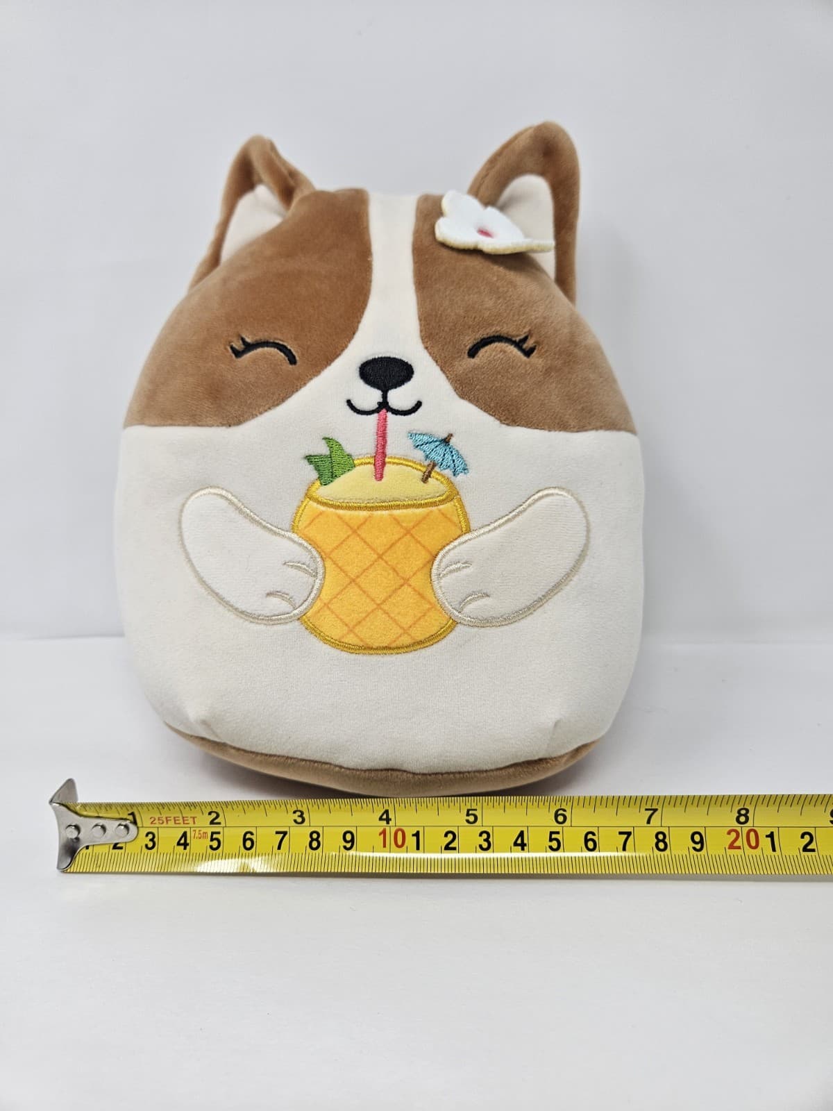 Squishmallows 5” Inch Regina the Corgi Dog with Pineapple Drink