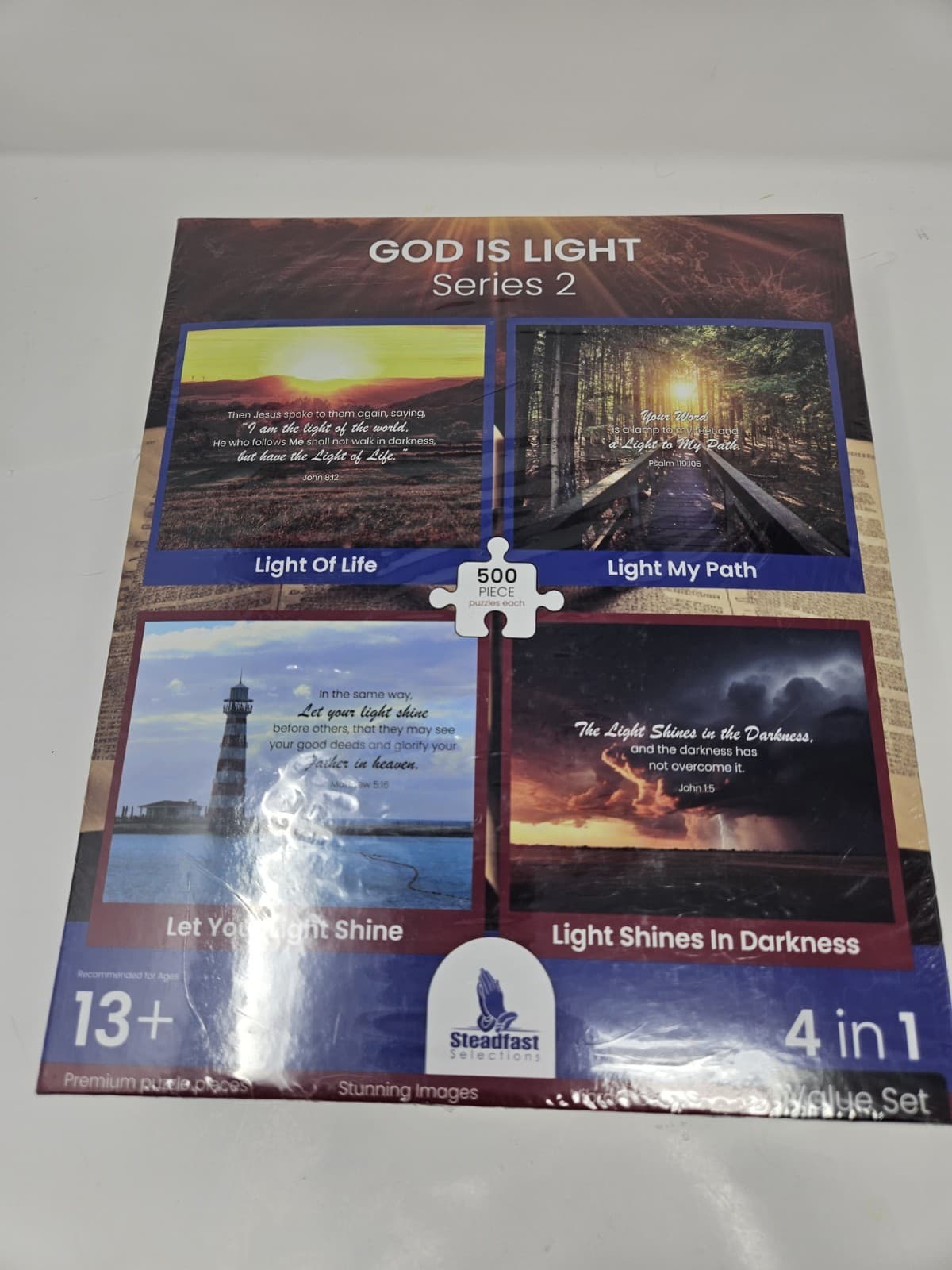 Christian Puzzle 500 Pieces - 4-in-1 Bible Jigsaw Puzzles Religious Bible Puzzle