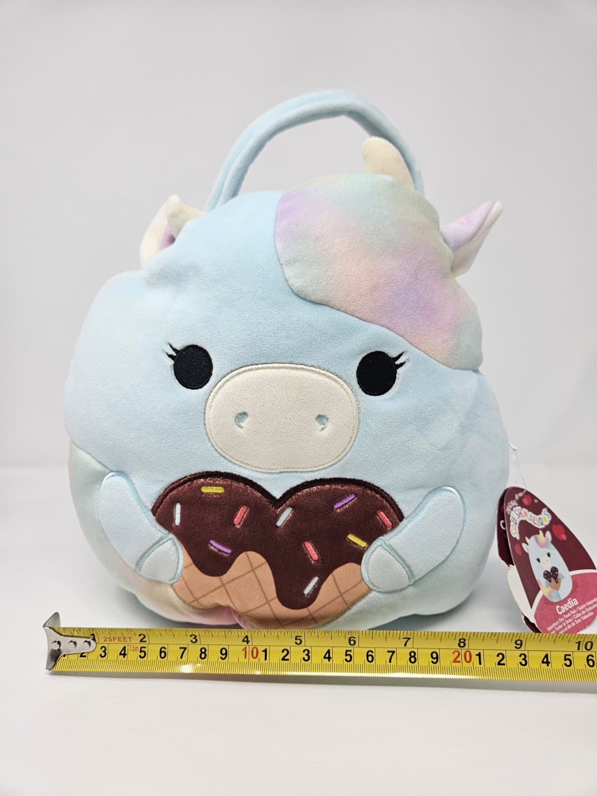 NWT Squishmallows Caedia the Cow Valentine's Day Treat Pail / Easter basket