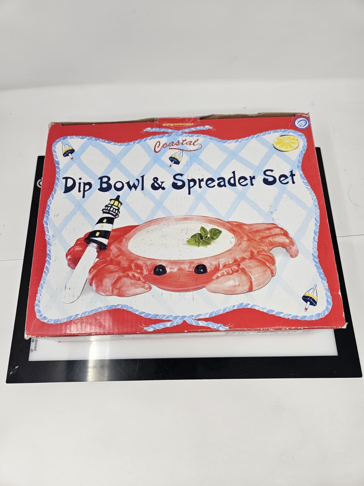 "BOSTON WAREHOUSE" Dip Bowl & Spread Set "CRAB DECOR"