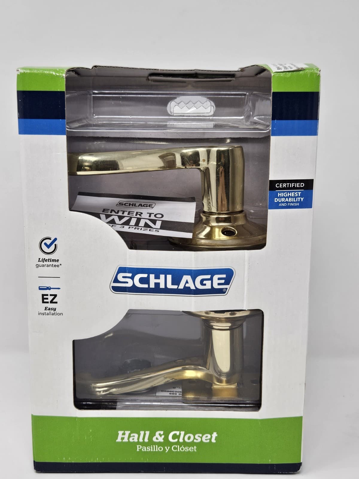 Schlage Accent Hall & Closet Door Lever Gold Color F10VACC619 NEW