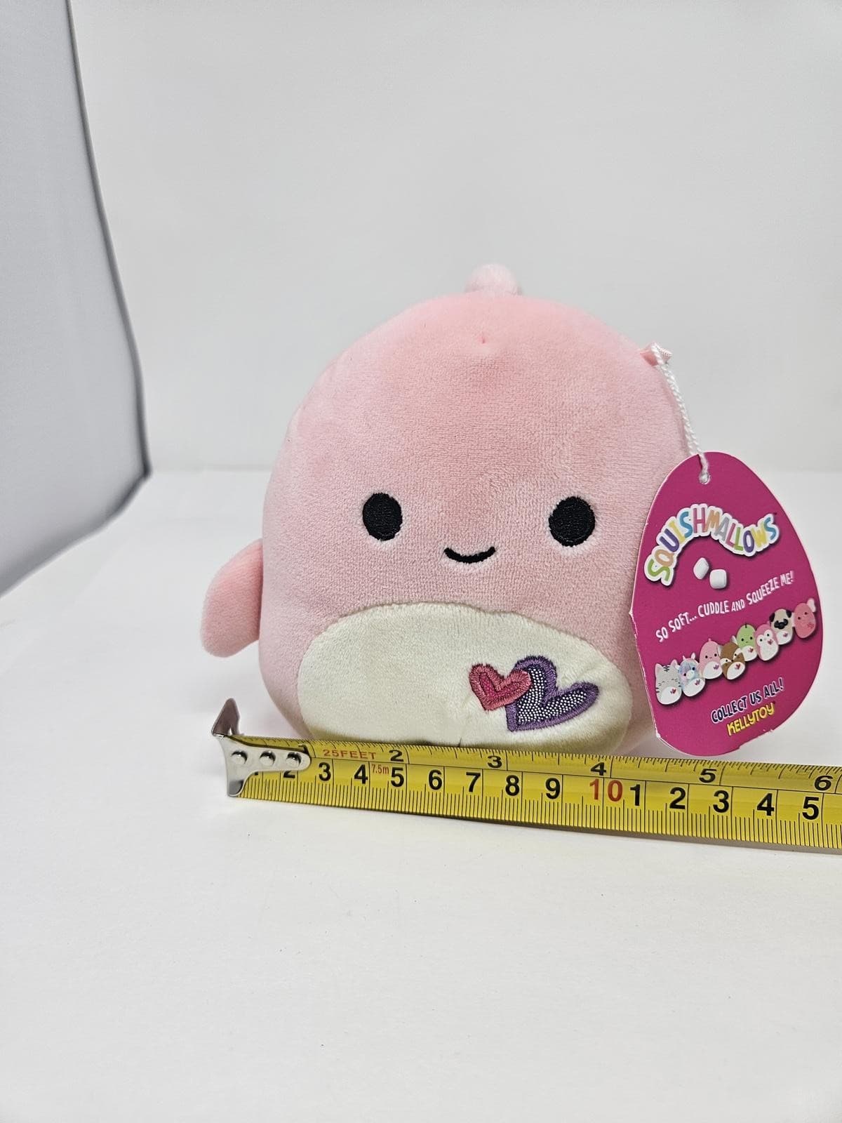 DAJA THE DOLPHIN Squishmallow 5" Soft Plush Toy Pink Hearts Rare Ocean NWT