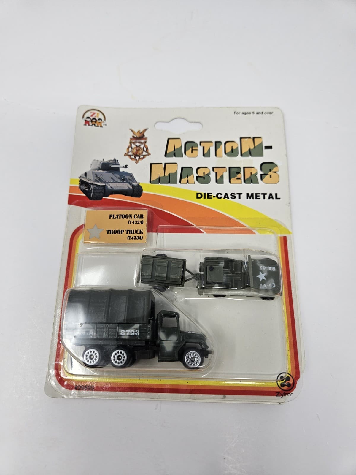 Zylmex Action-Masters diecast PLATOON CAR T432A & BULLDOZER T317 1:87 scale