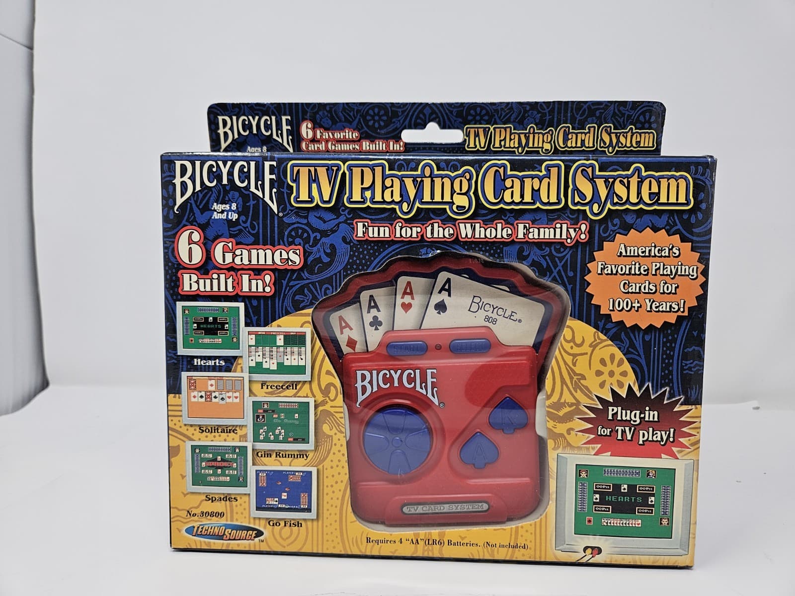 Bicycle TV Playing Card System 6 Card Games Built In Plug-in TV 2005 Sealed