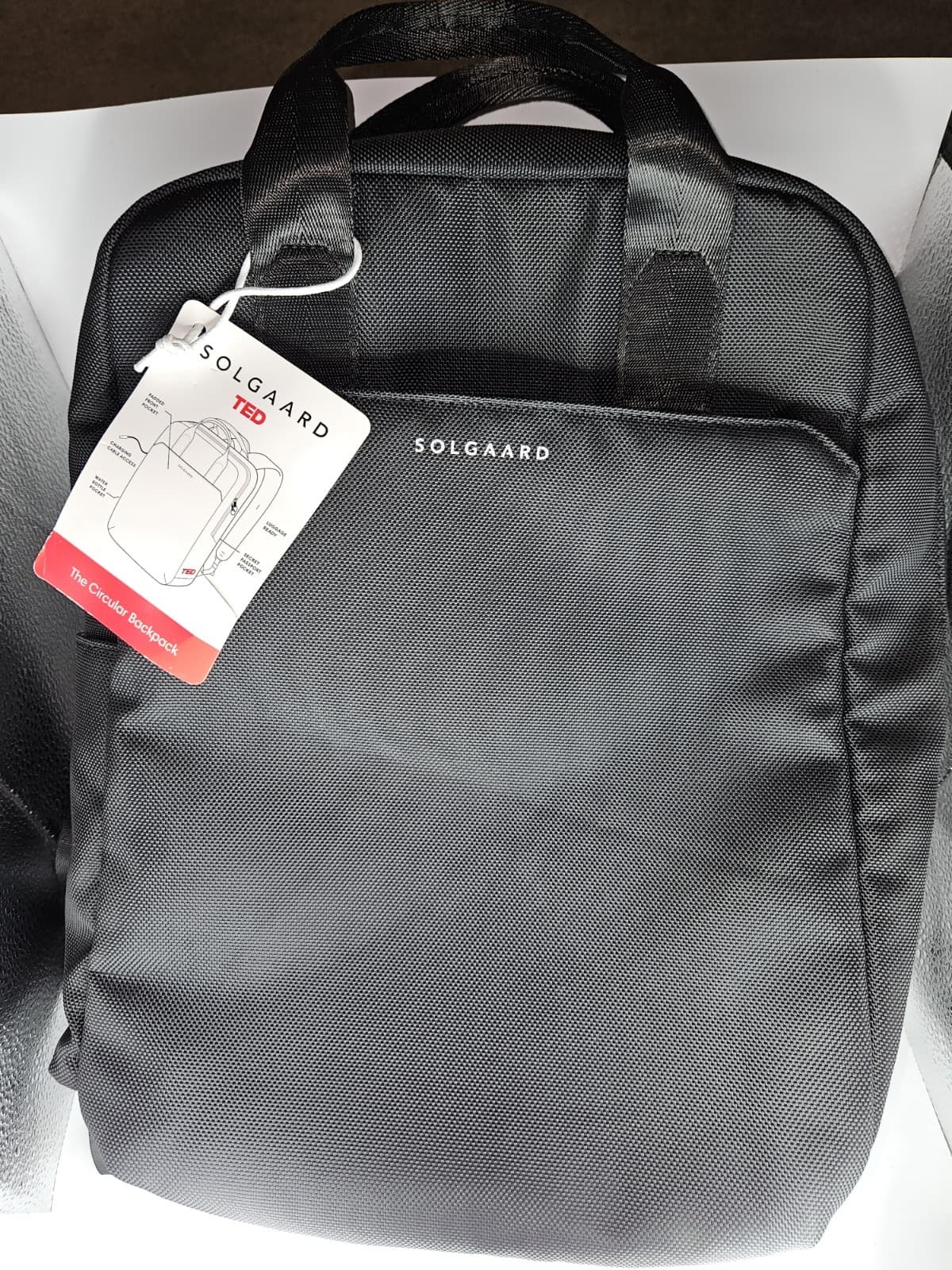 Solgaard Circular Work Black Laptop Tech Backpack Carry On - TED Edition