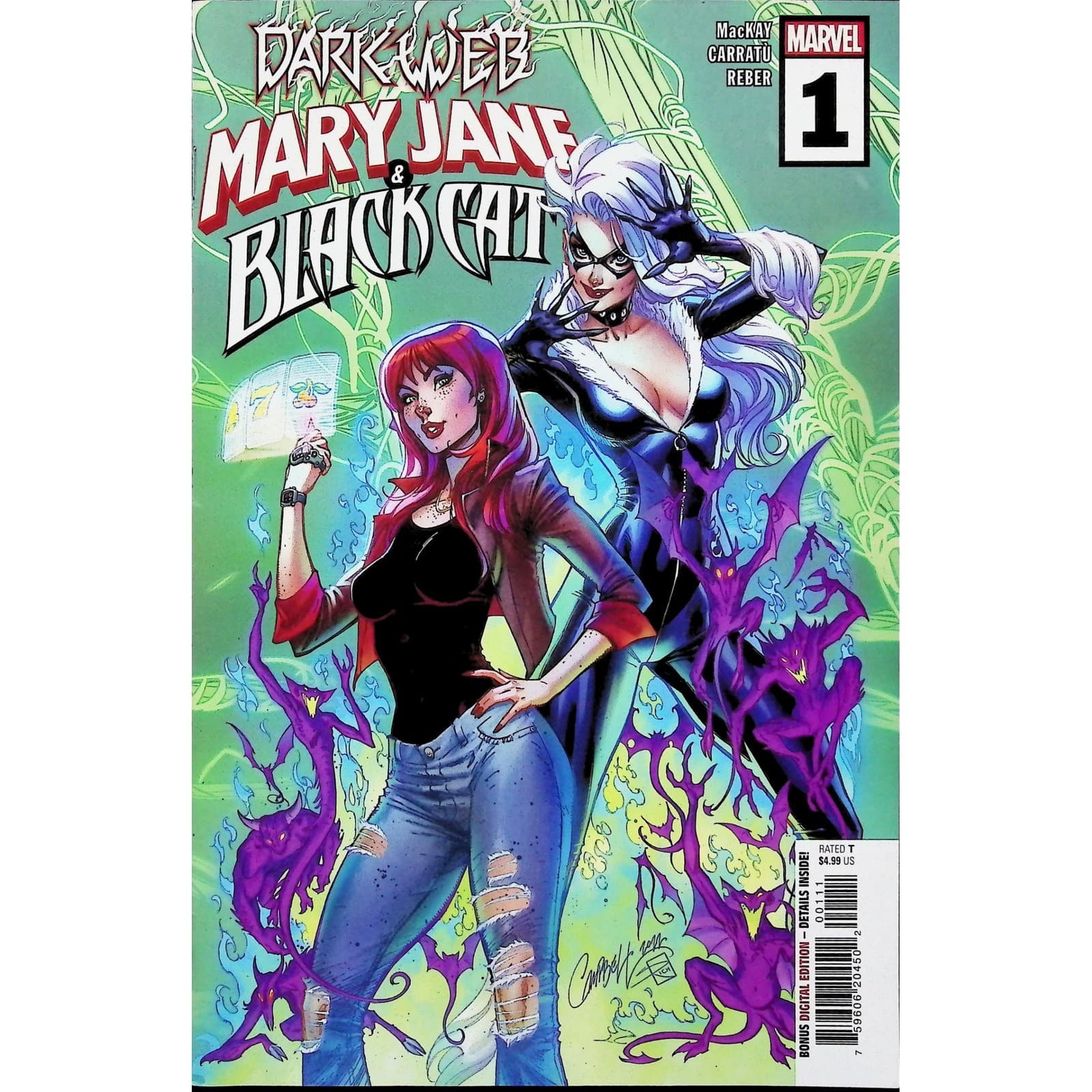 Mary Jane & Black Cat #1 Dark Web J Scott Campbell Cover Marvel 2023 VF/NM