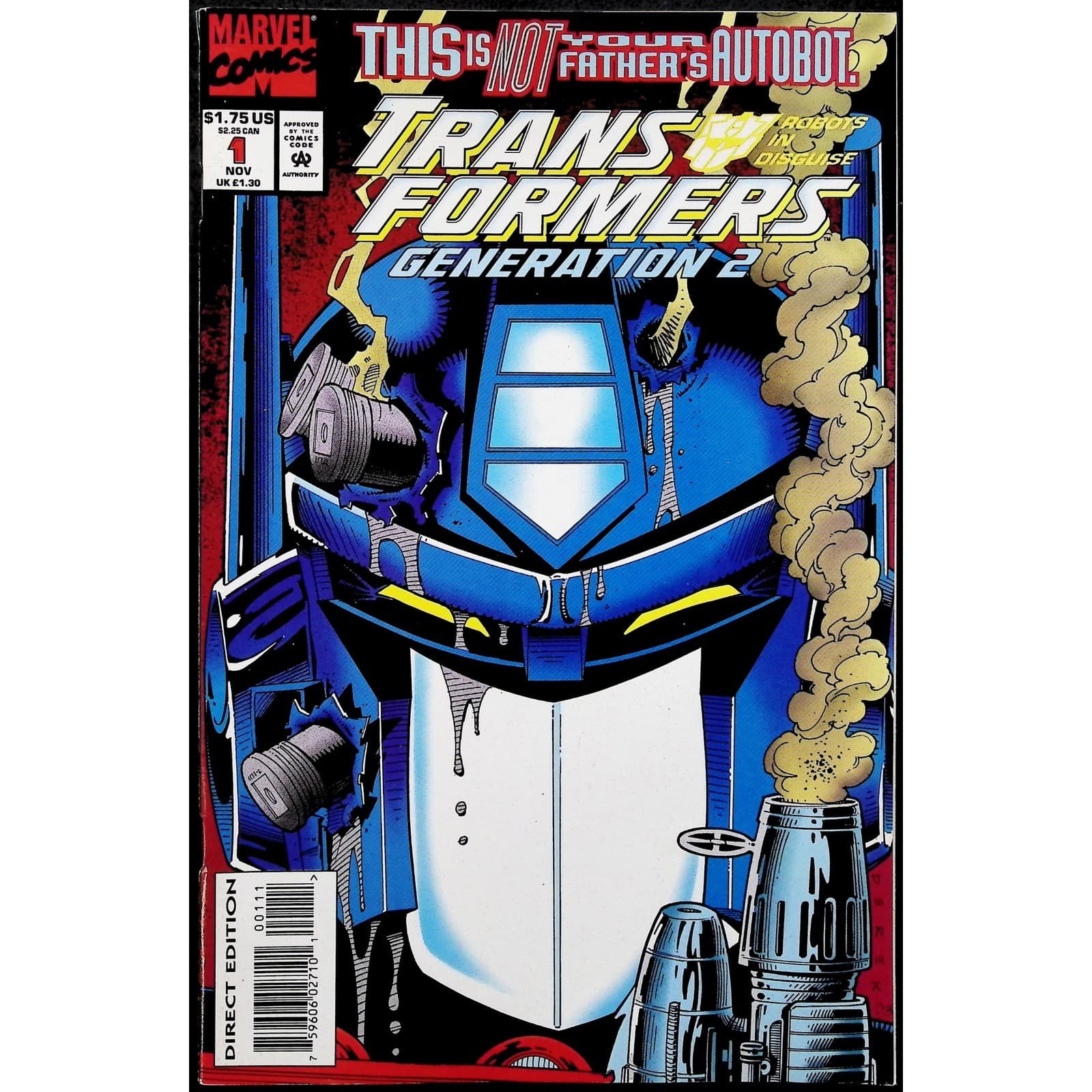 Transformers Generation 2 Comic Book 1 Marvel Comics Nov 1993 Optimus Prime VF