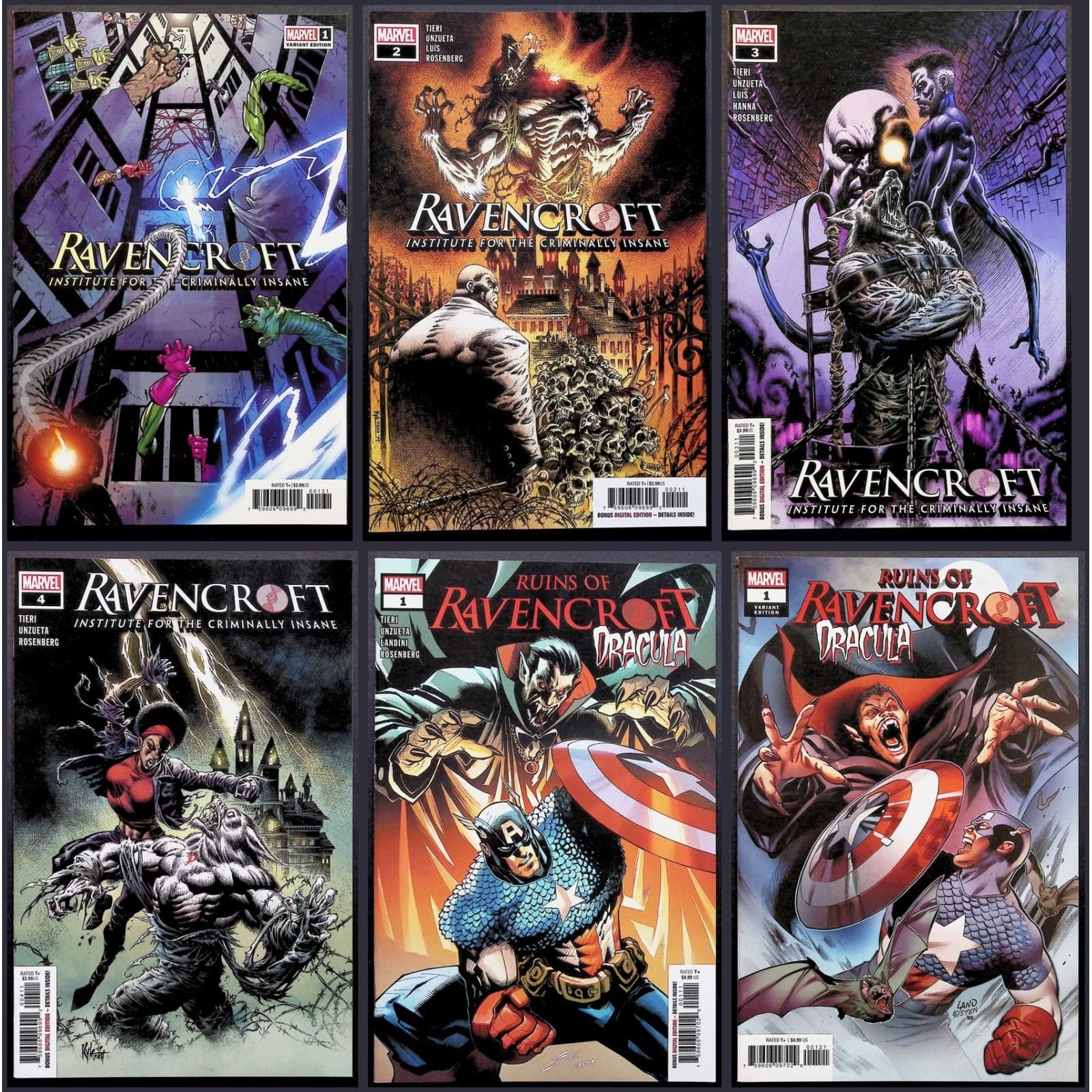 Ravencroft #1-4 & Ruins of Dracula #1 Variants Comic Book Lot Marvel 2020