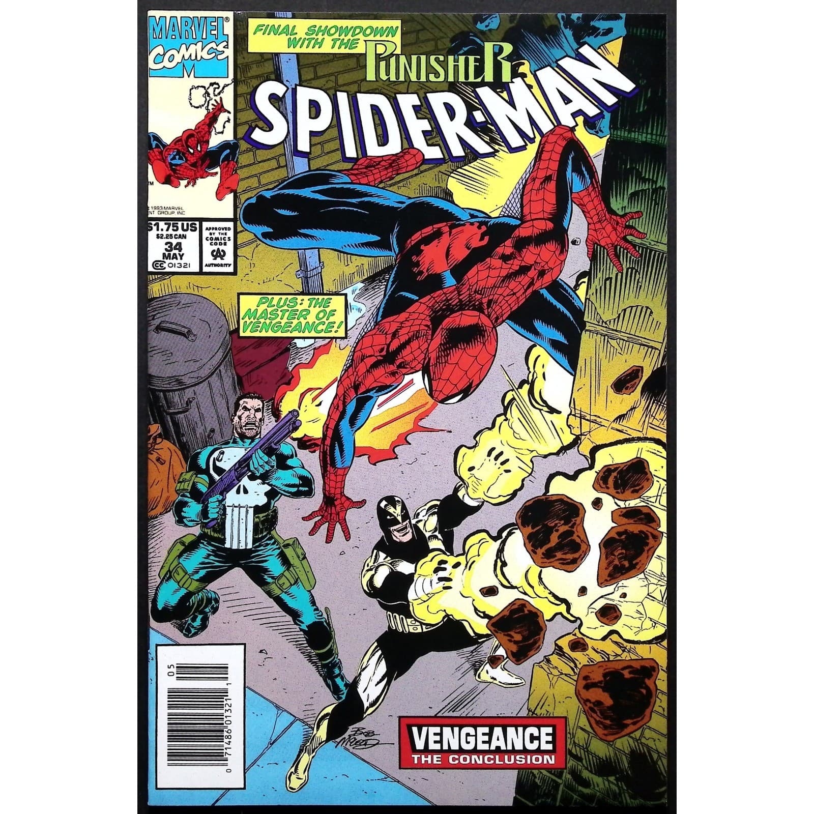 Marvel Comics Spider-Man #34 Newsstand Punisher 1992 Comic Book