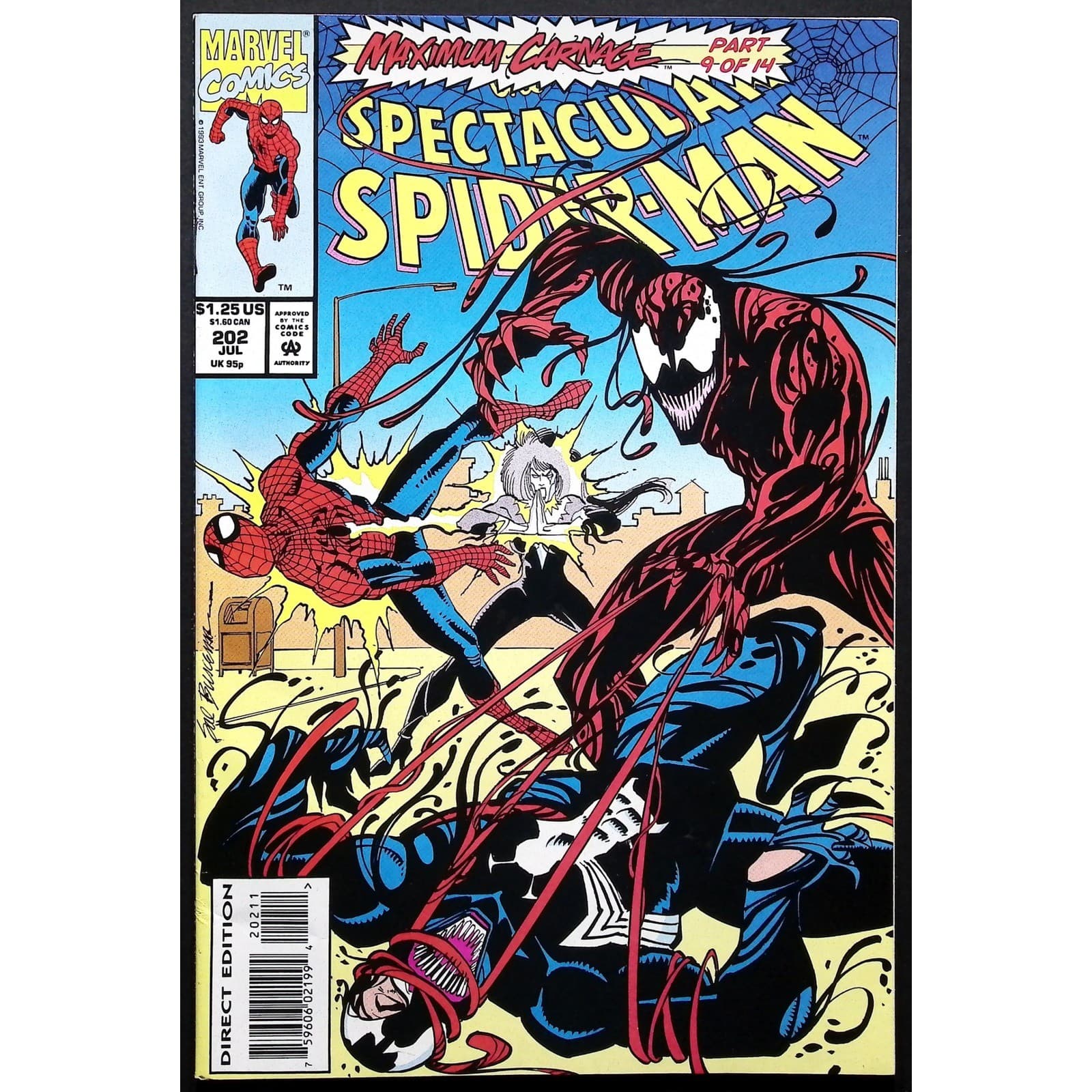 Spectacular Spider Man #202 Maximum Carnage Part 9 Comic Book Marvel 1993 Venom