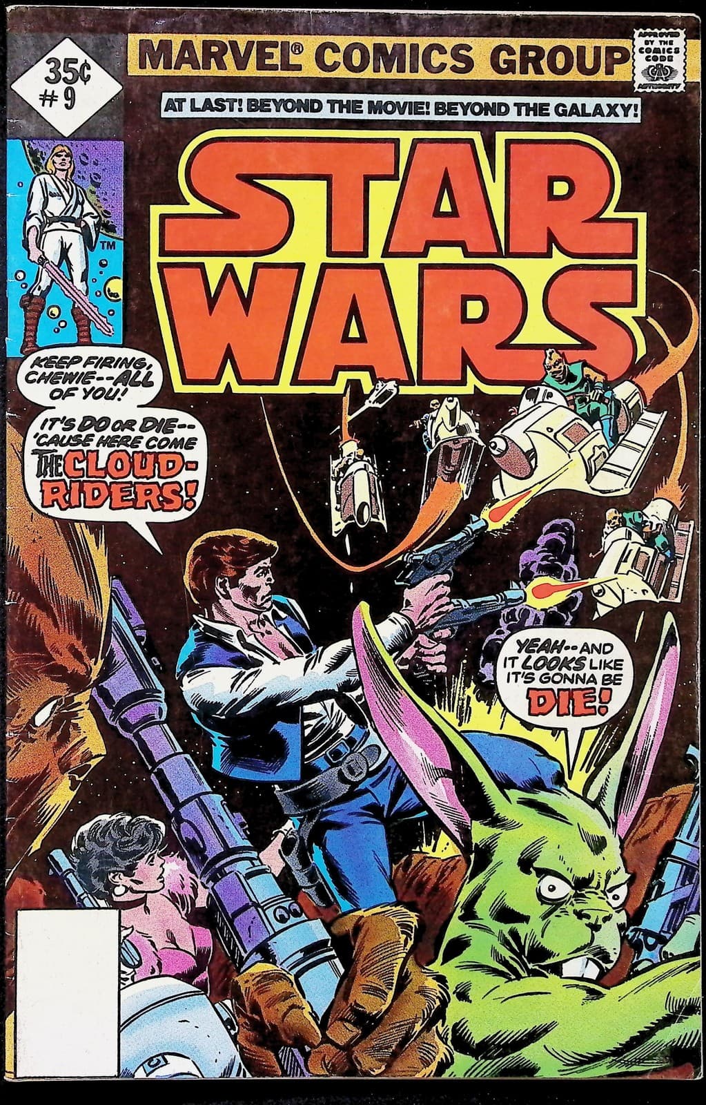 Marvel Star Wars Comic Book #9 1st Full Cloud-Riders 1978 Newsstand Han Solo