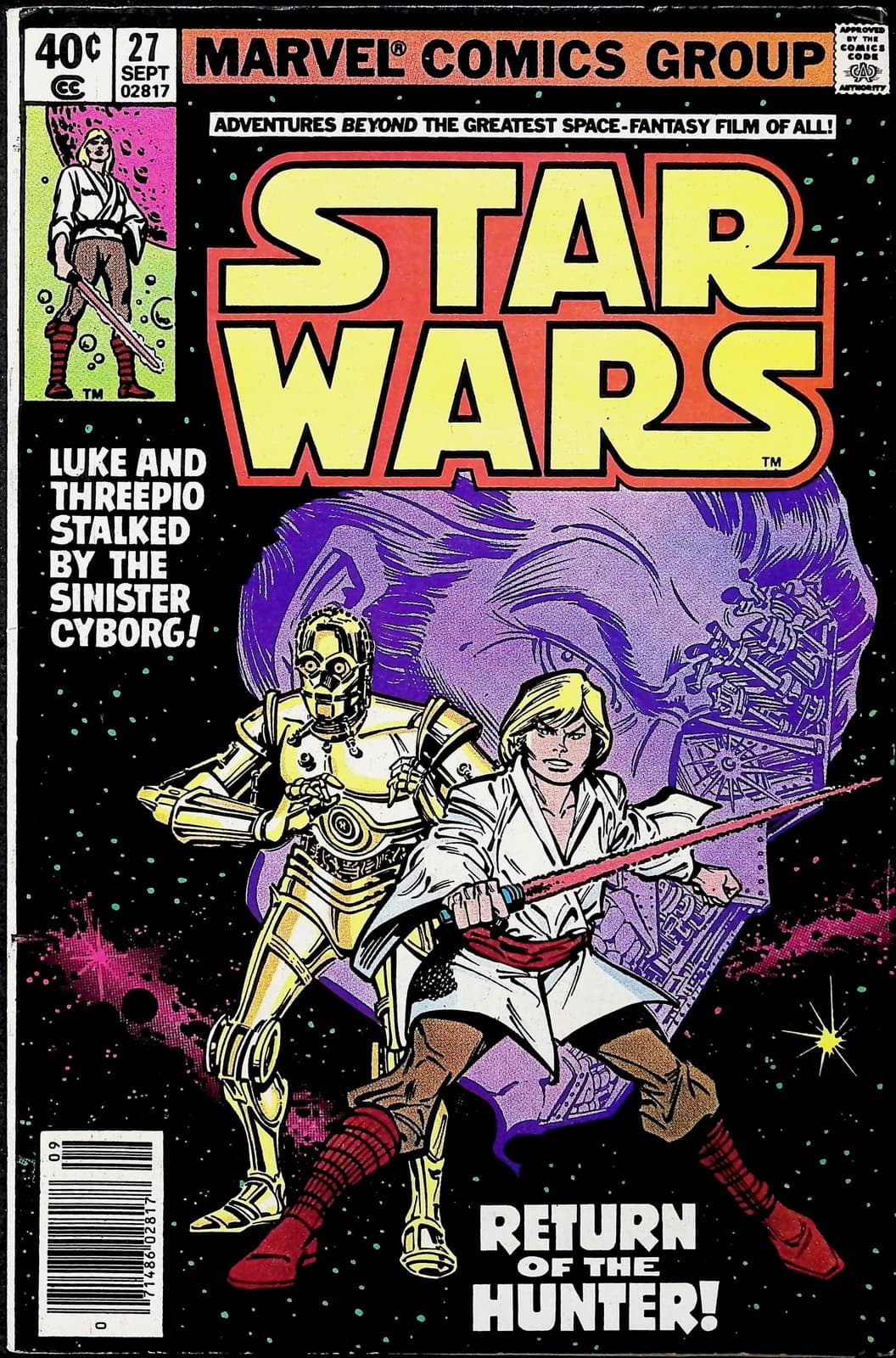 Vintage 1979 Marvel Star Wars Comic Book #27 Luke Skywalker C-3PO Return Hunter