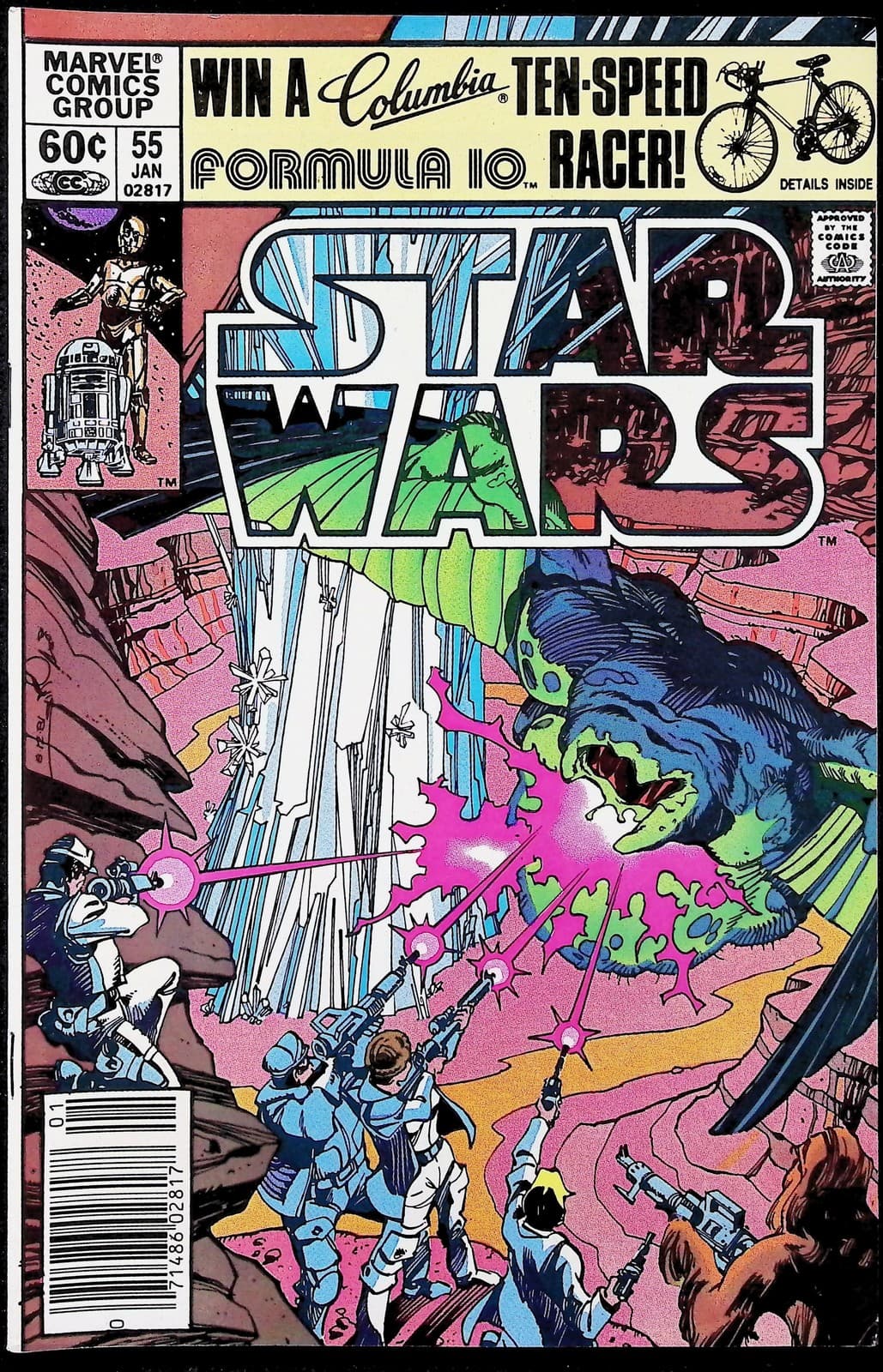 Star Wars #55 Marvel Comic Book 1982 Newsstand Luke Leia Chewbacca C-3PO R2-D2