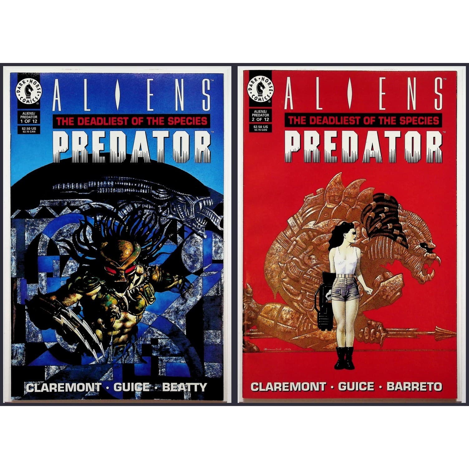 Aliens Predator The Deadliest of the Species Comic Book 1 and 2 Dark Horse 1993
