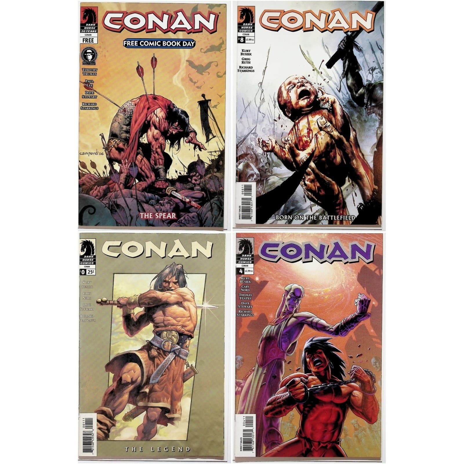 Conan Dark Horse Comic Lot (4 Books, 2003–2006) FCBD, #4, #8, The Legend NM-