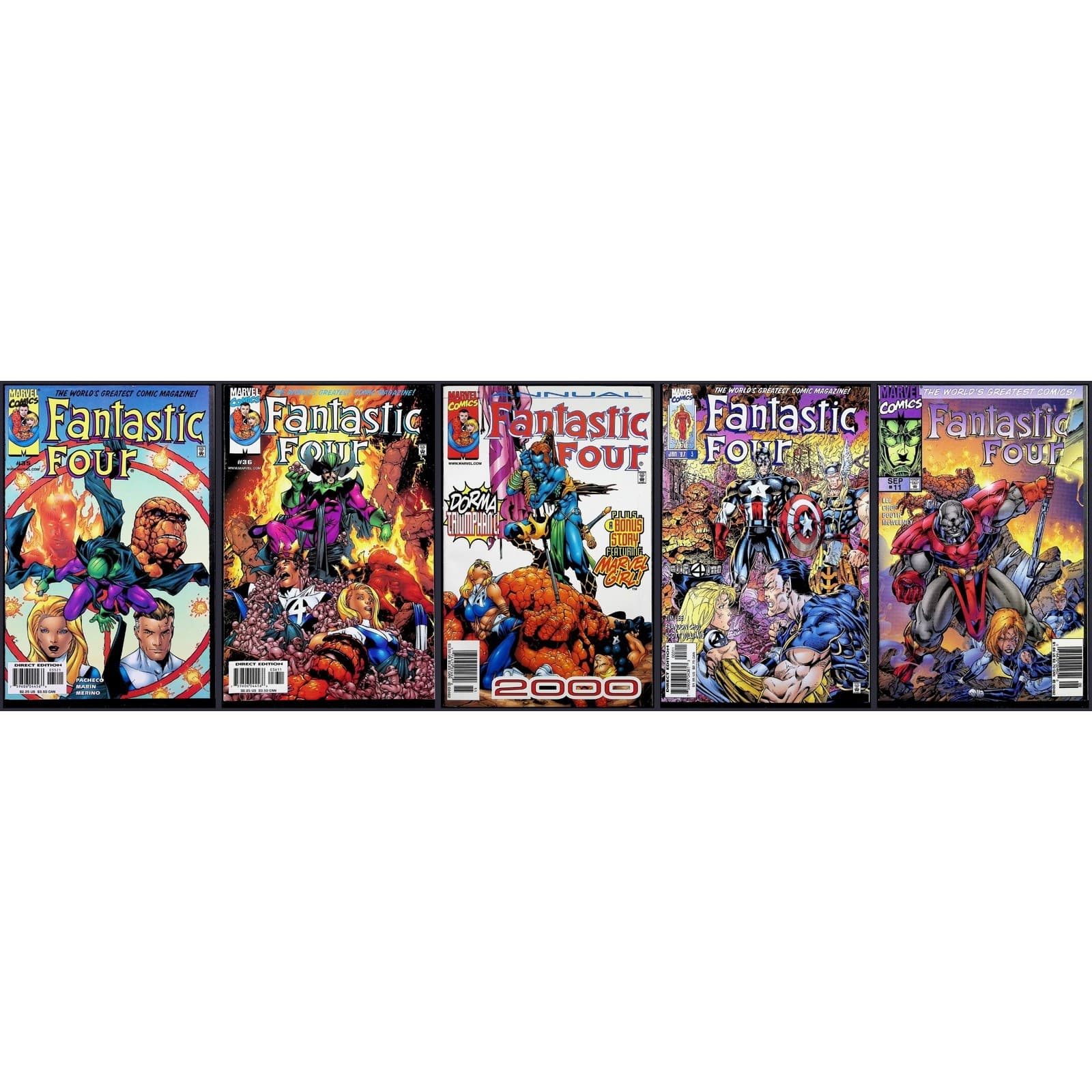 Fantastic Four #3 11 35 36 Annual 2000 Marvel Comics 5x Comic Lot Newsstand