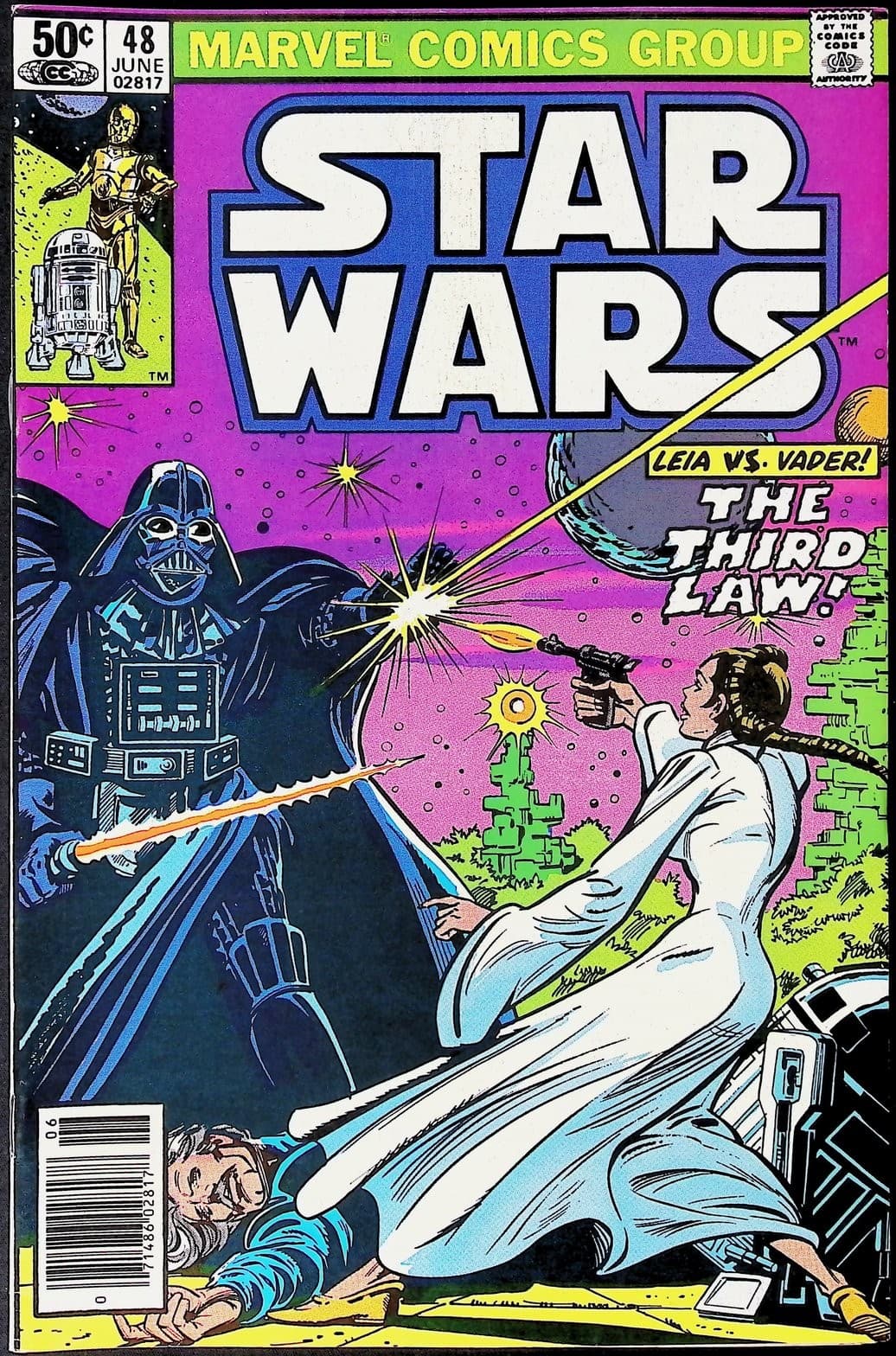 Star Wars #48 Newsstand Marvel comic book 1981 Leia vs Vader