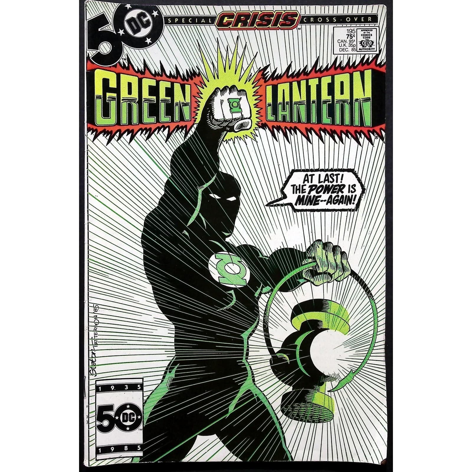 DC Comics Green Lantern #195 Crisis Cross-Over Copper Age 1985 VG+