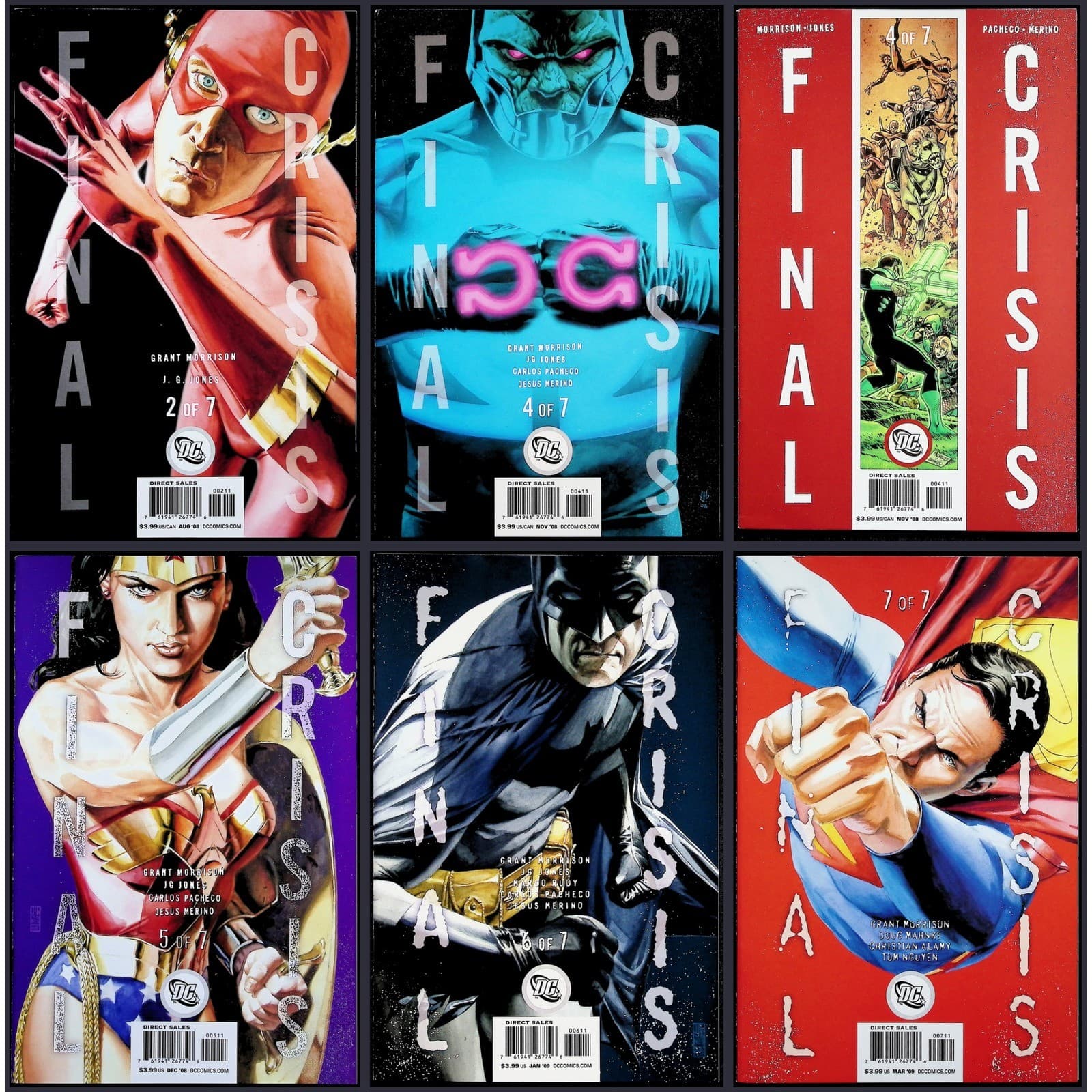 DC Comics Final Crisis #2-7 Variant 7x Lot Pacheco Darkseid 1st Calvin Ellis