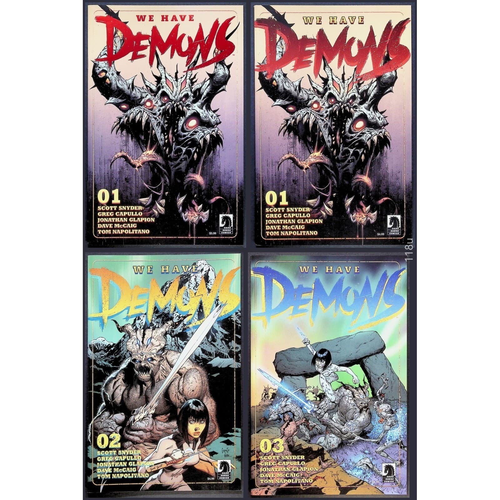 We Have Demons #1–3 Lot x4 (2022, Dark Horse) – NM Snyder, Capullo + #1 Variant