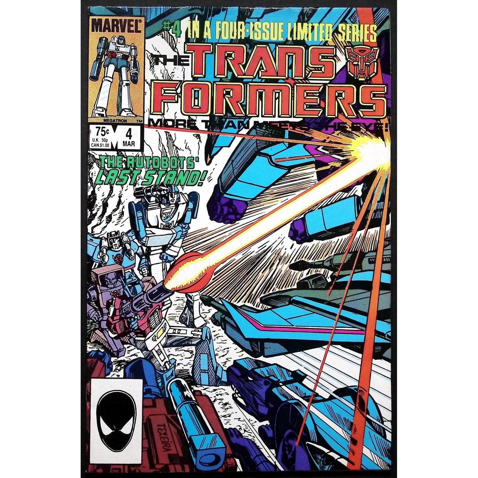 Transformers #4 1st Shockwave Appearance Mark Texeira Cover Marvel 1985 VG/FN