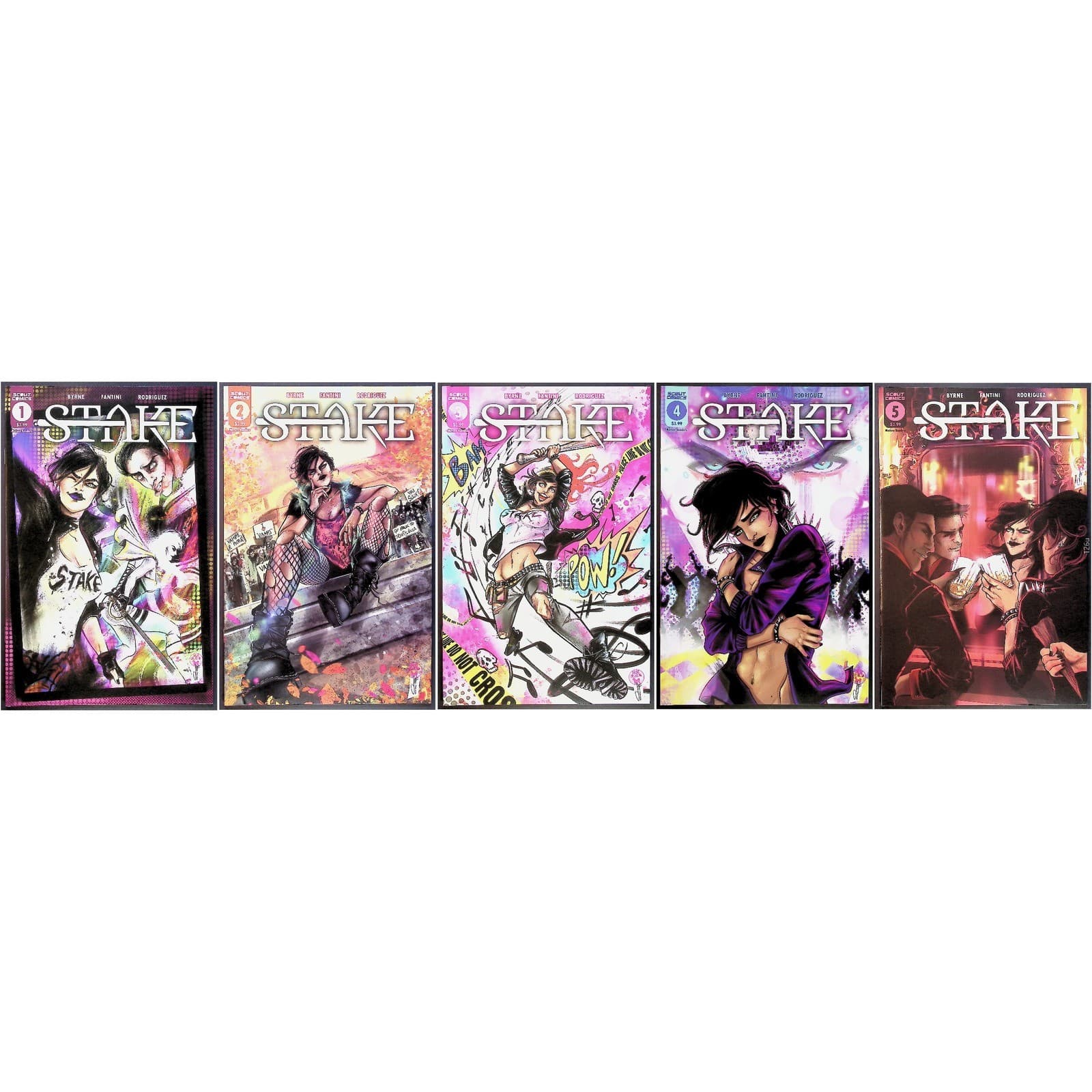 Stake Comic Book 5x Lot Issues 1 - 5 Scout Comics Byrne Fantini Rodriguez