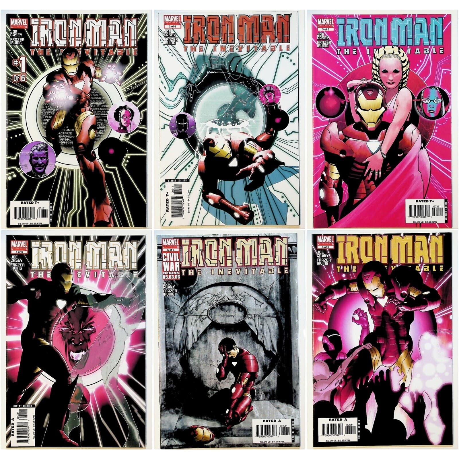 Iron Man The Inevitable #1-6 Complete Limited Series Joe Casey Frazer Irving