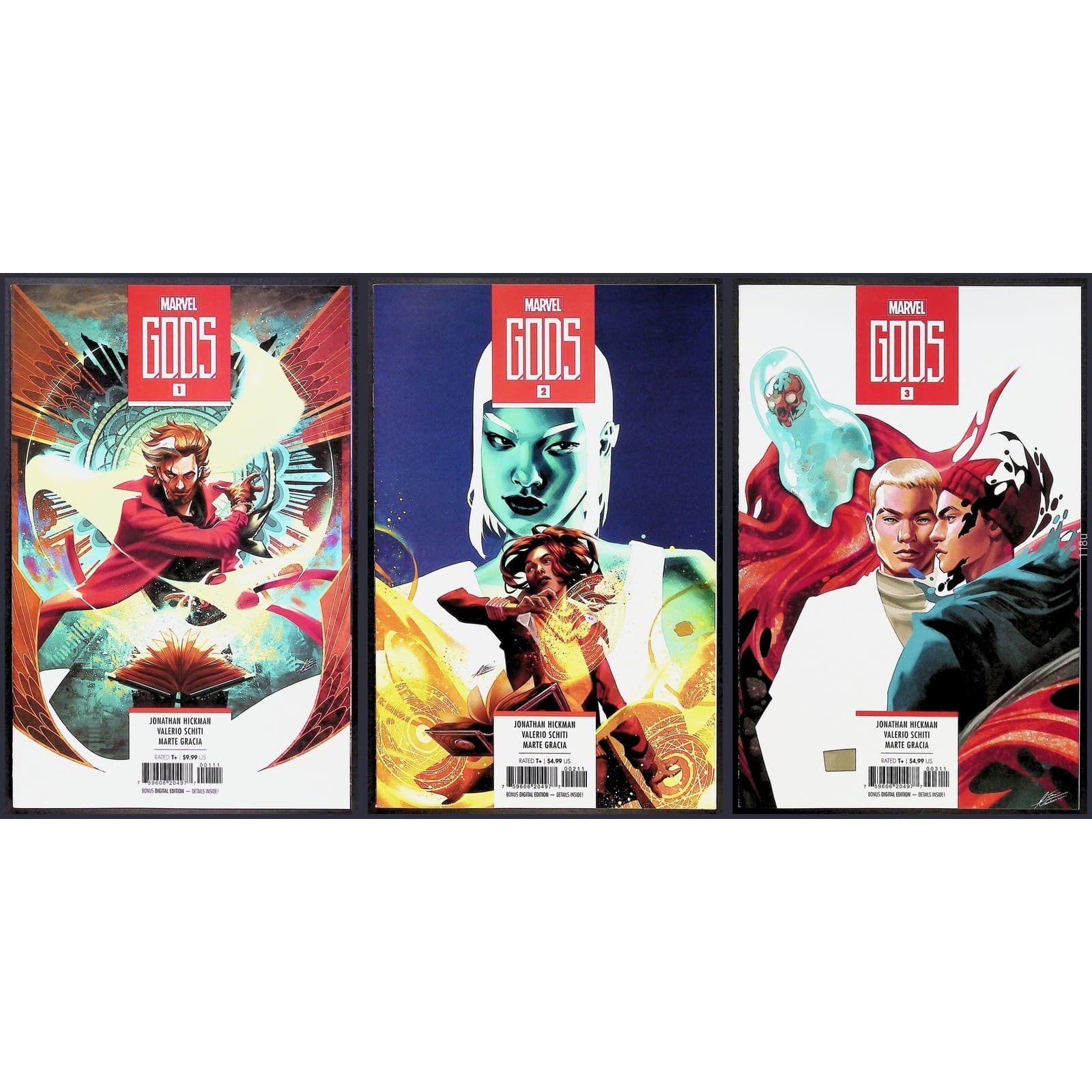 Marvel GODS Comic Book Set #1 2 3 Jonathan Hickman Sci-Fi Fantasy