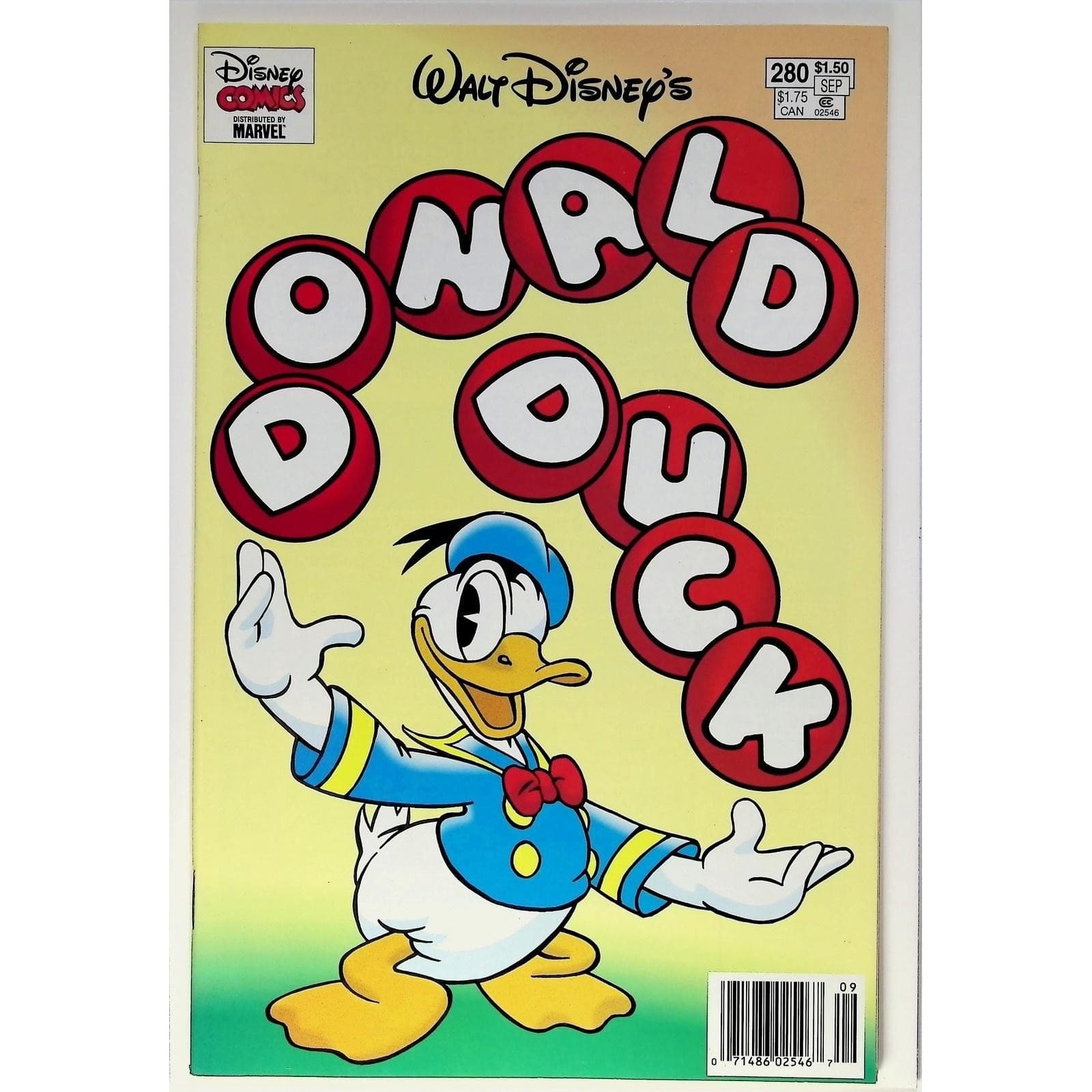 Donald Duck #280 Marvel Disney Comics September 1992 Newsstand NM-