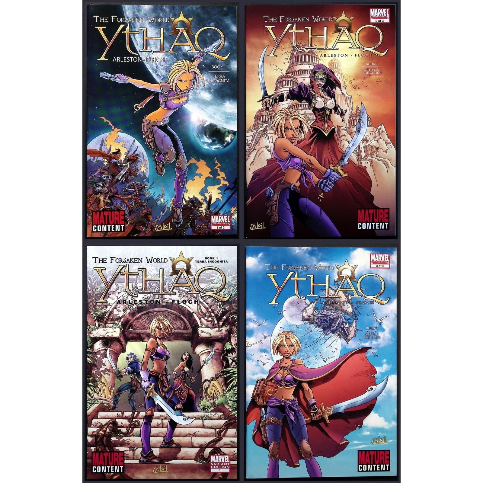 Ythaq The Forsaken World #1 #2 #3 Complete Marvel Soleil Set Adrien Floch VF/NM