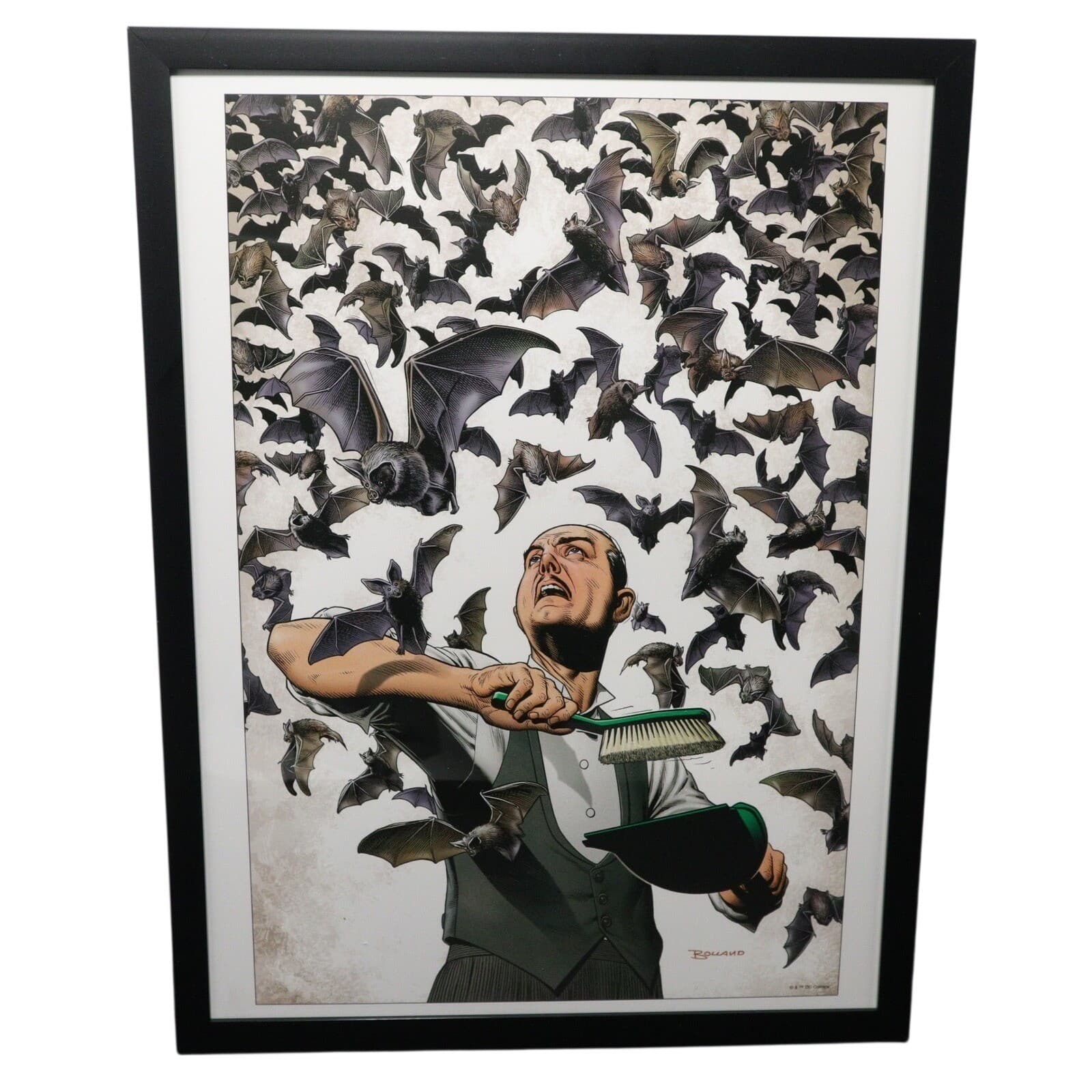 Alfred & Bats Framed 12x16 Comic Cover Art by Brian Bolland | DC Comics