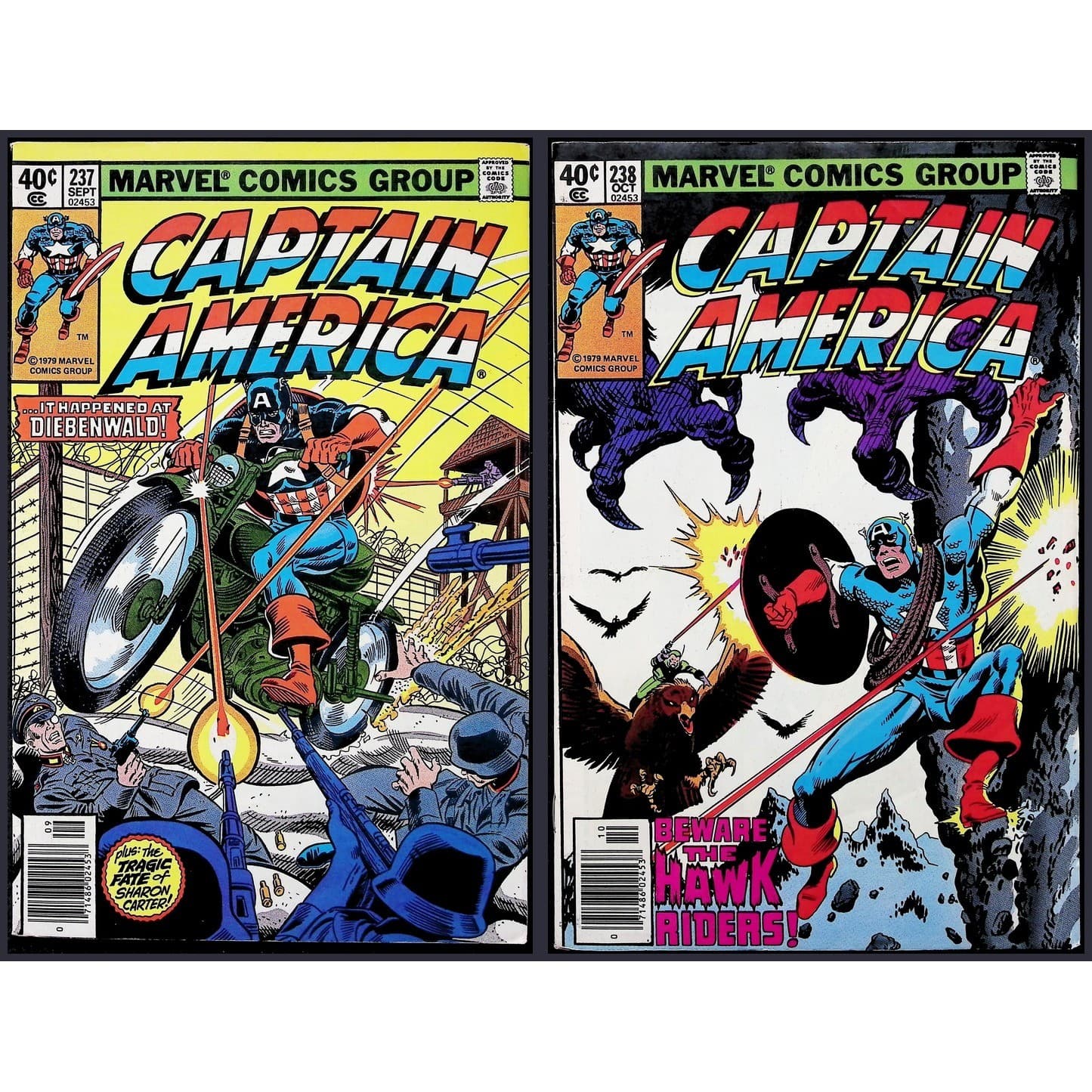 Captain America 2X Comic Lot #237 238 Death of Sharon Carter Newsstand Marvel