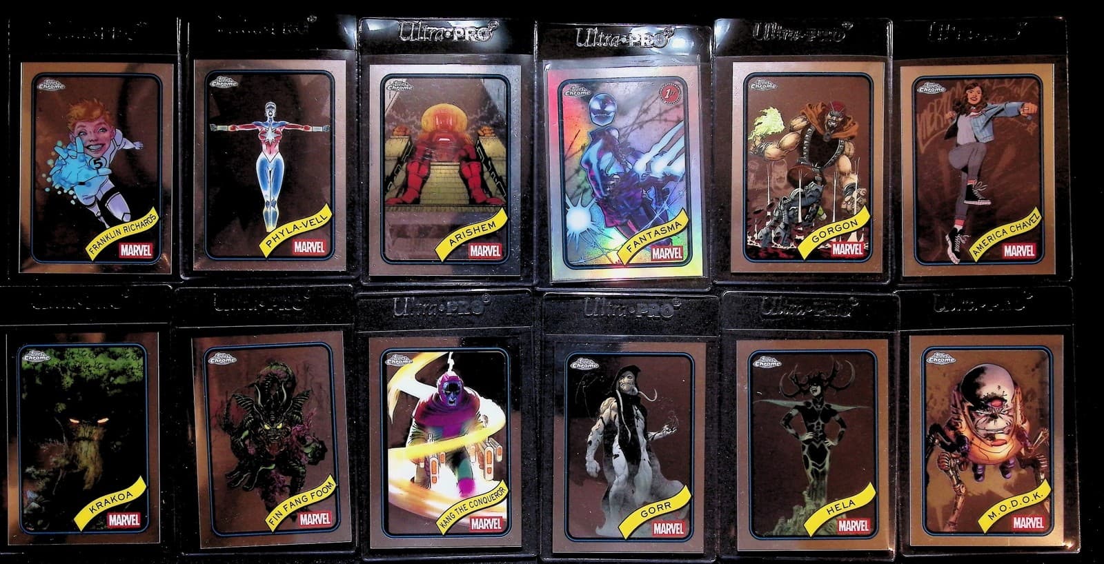 2022 Marvel Topps Chrome Card Lot Set Phantasma Kang Hela Gorr Chavez MODOK Foom