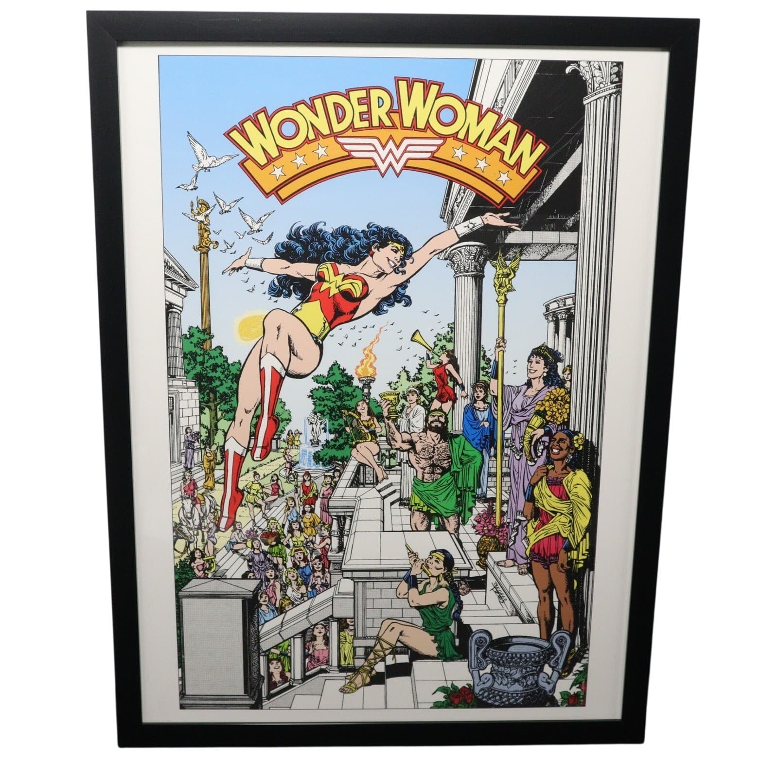 Wonder Woman Framed 12x16 Themyscira Celebration Poster Art by Pérez | DC Comics