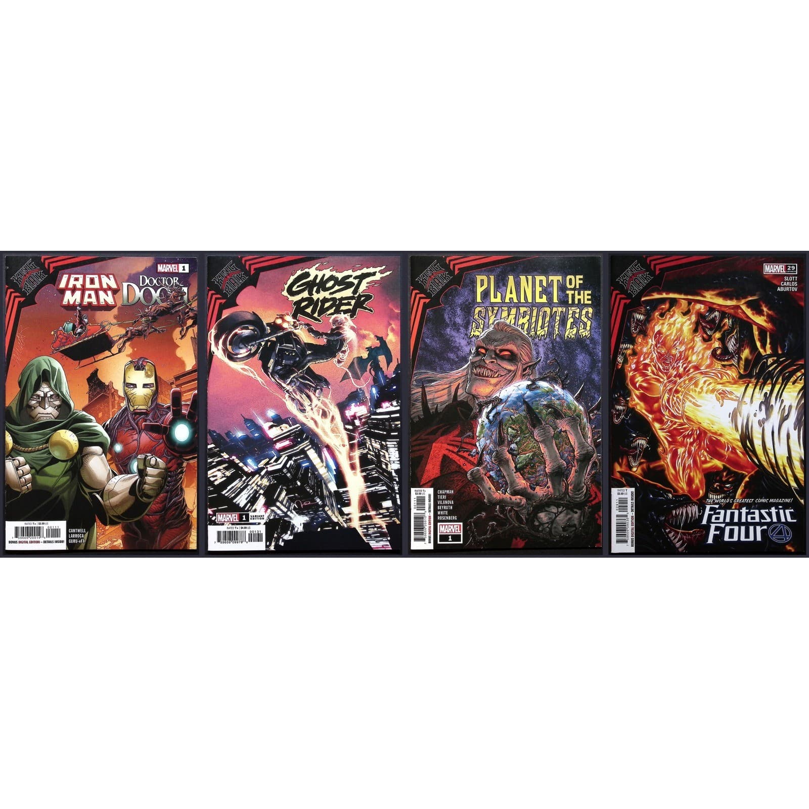 Marvel Comic Lot King in Black Tie-ins 4x Ghost Rider Iron Man FF #1