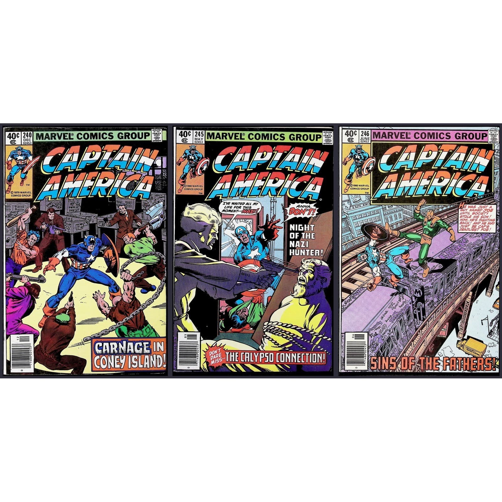 Captain America, Vol. 1 3X Comic Lot #240B 245B 246B Marvel Comics Newsstand