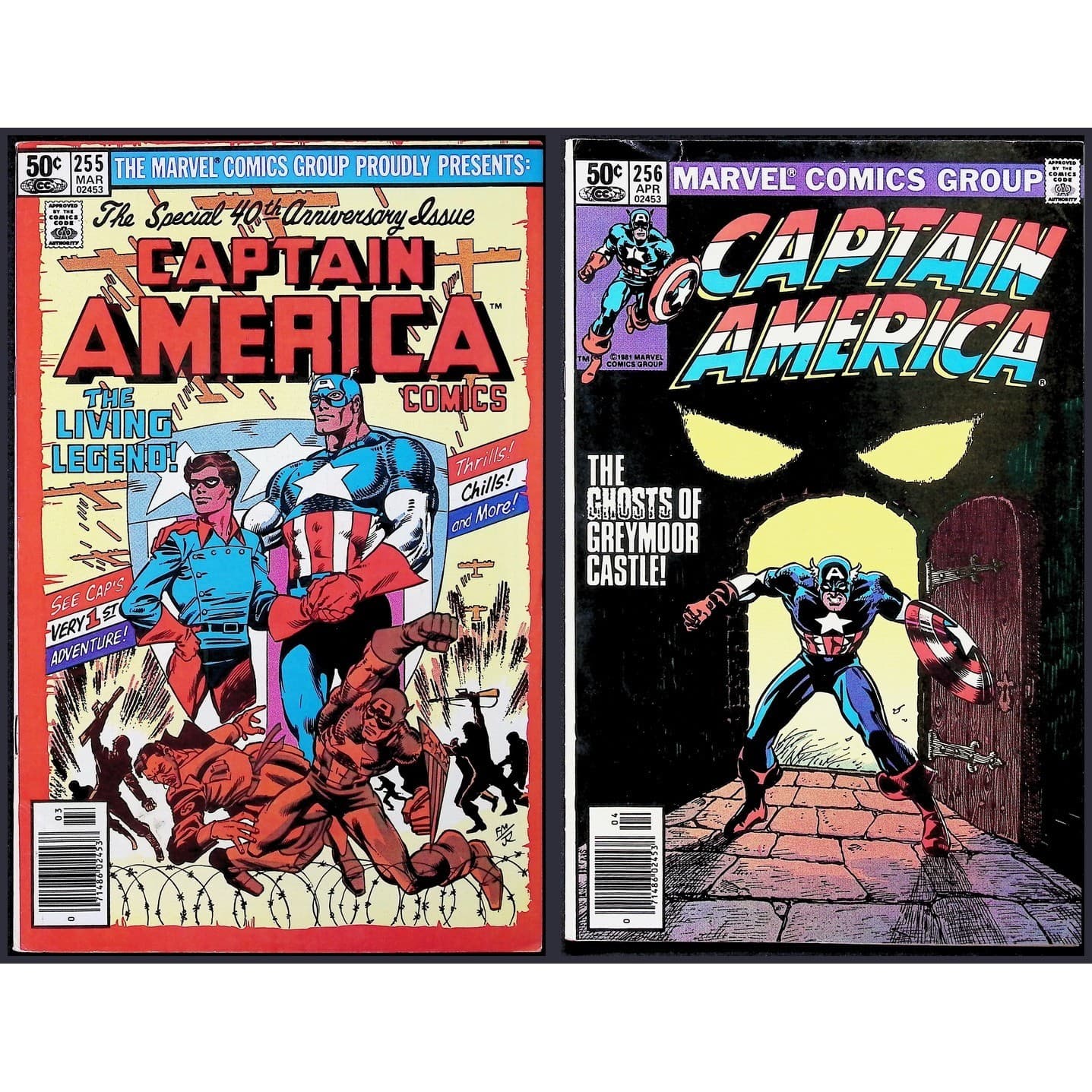 Captain America #255 256 Newsstand 2X Comic Lot 40th Ghosts of Greymoor