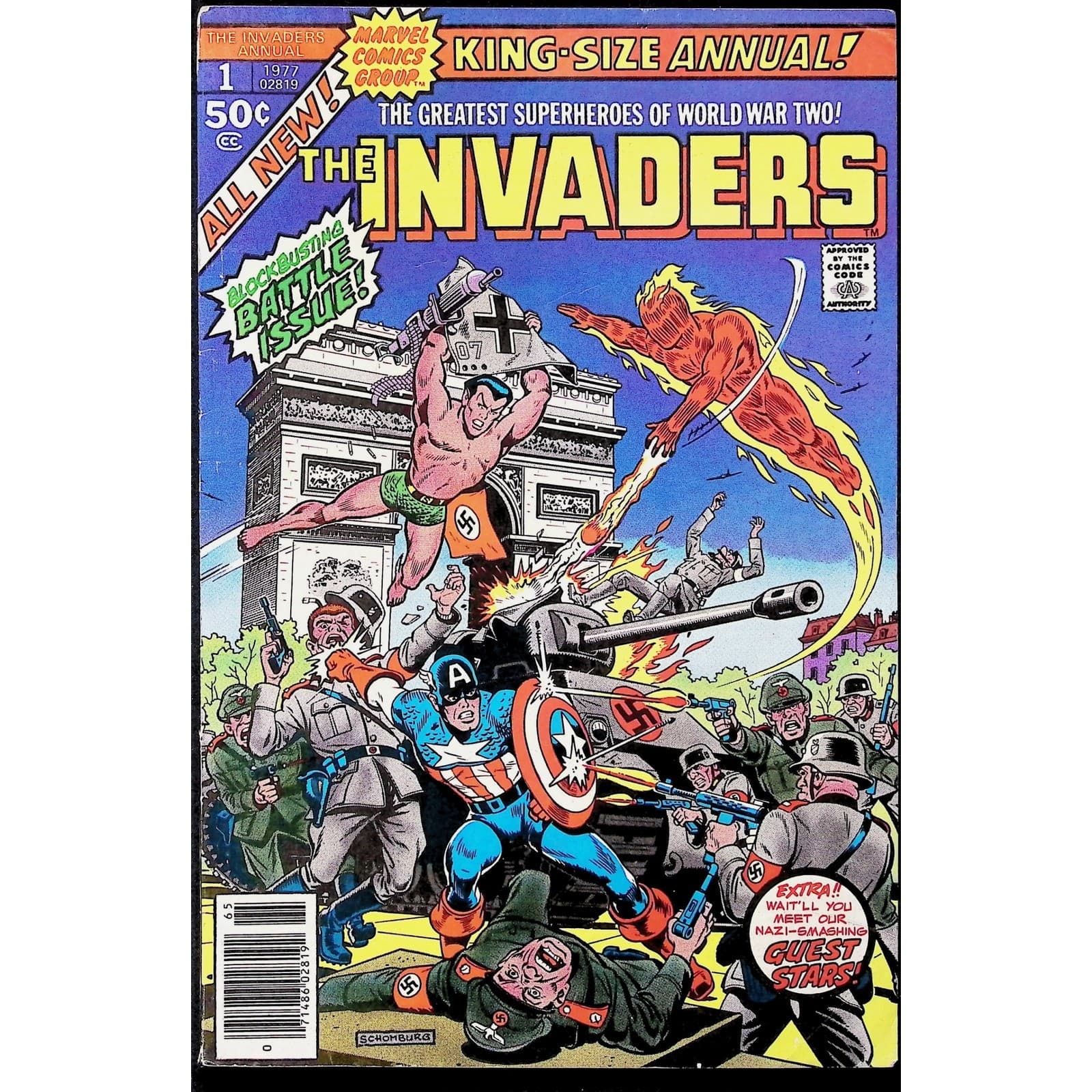 Invaders Annual #1 1st Agent Axis Marvel comic book 1977